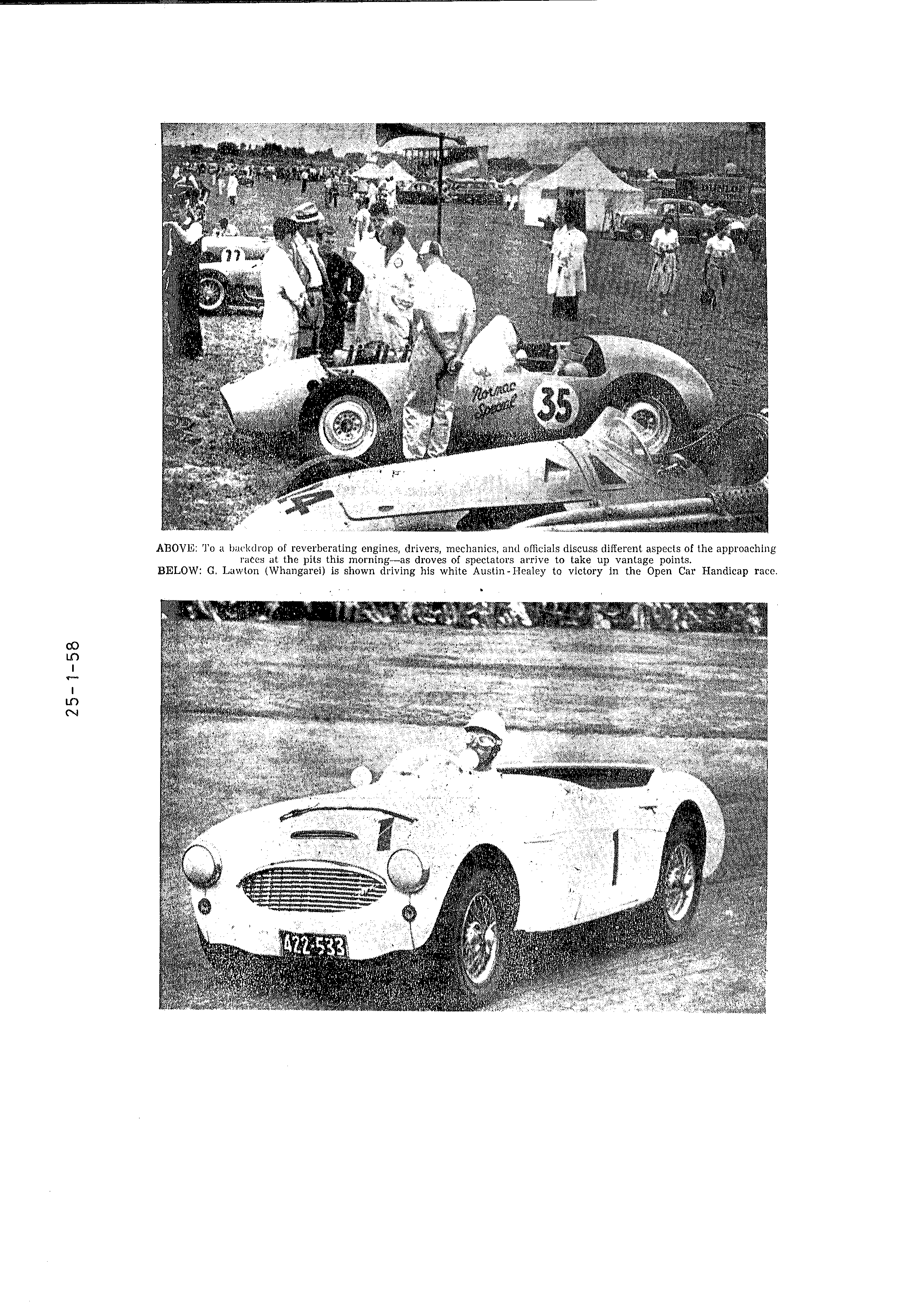 Scan of the clipping page, 25 January 1958