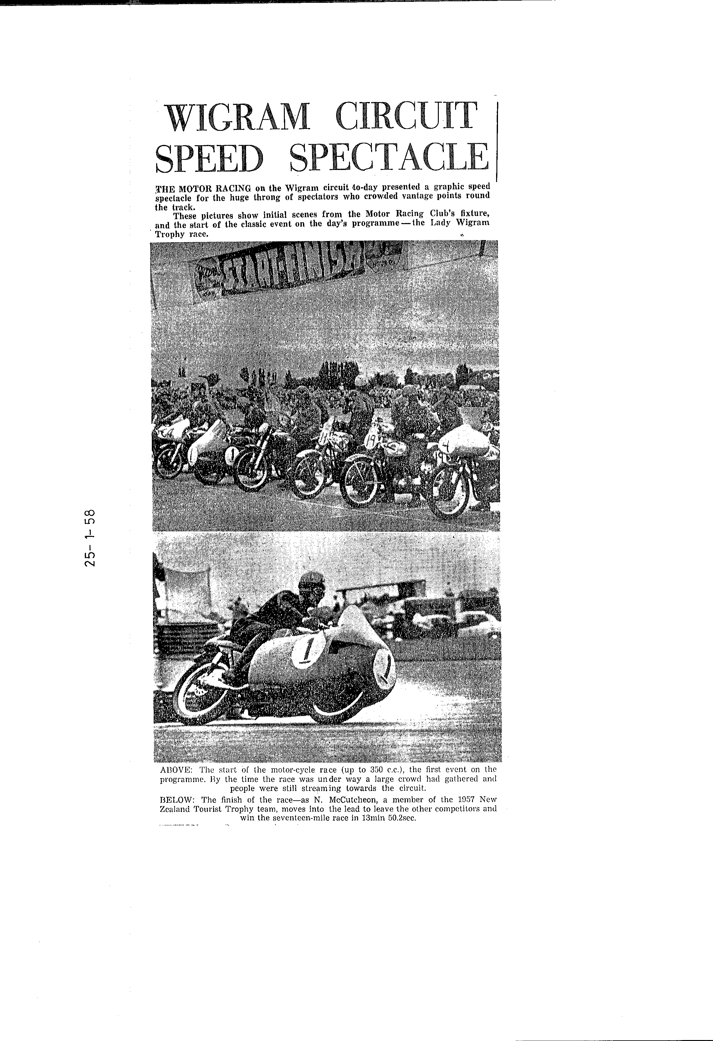 Scan of the clipping page, 25 January 1958