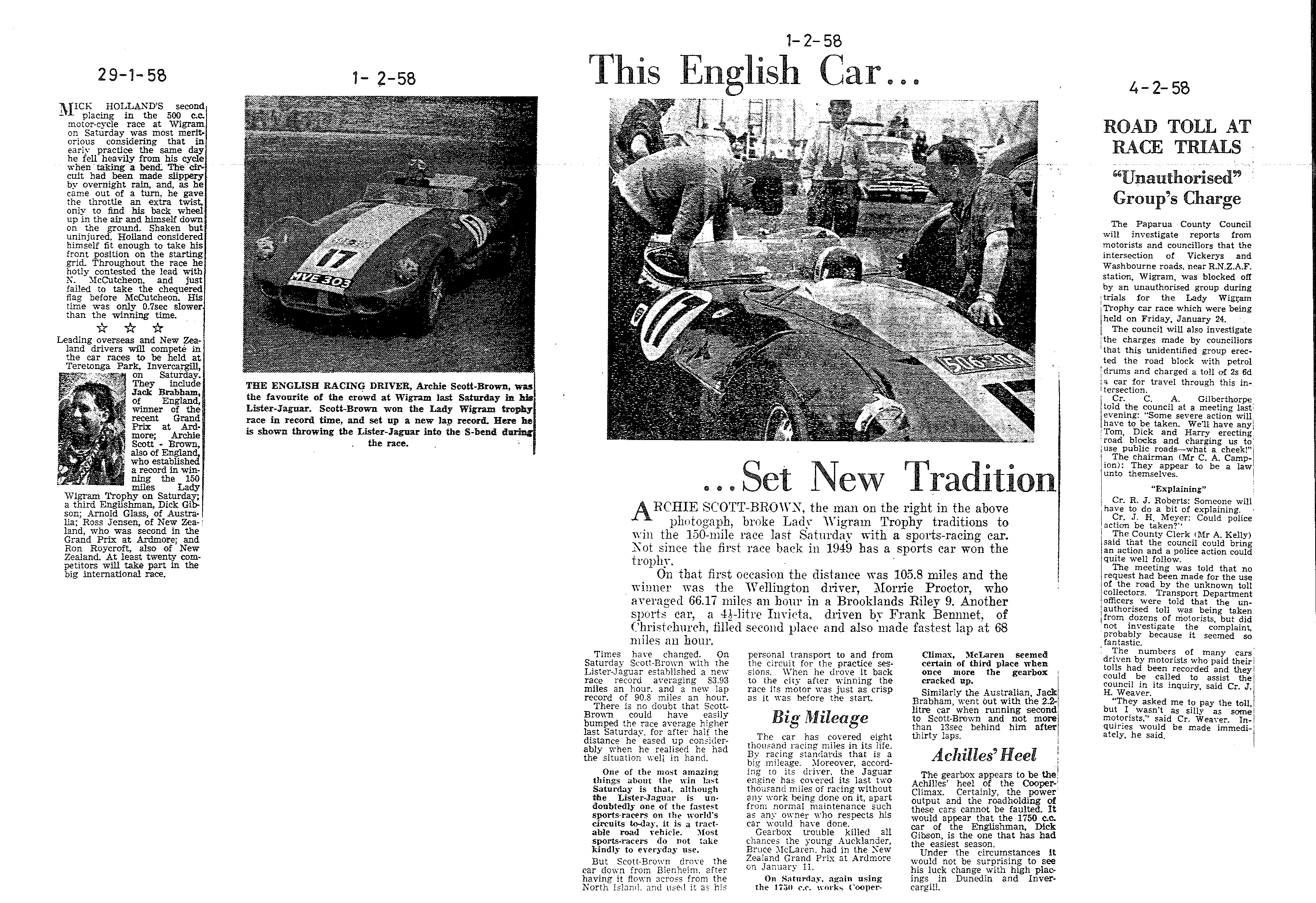 Scan of the clipping page, 29 January 1958