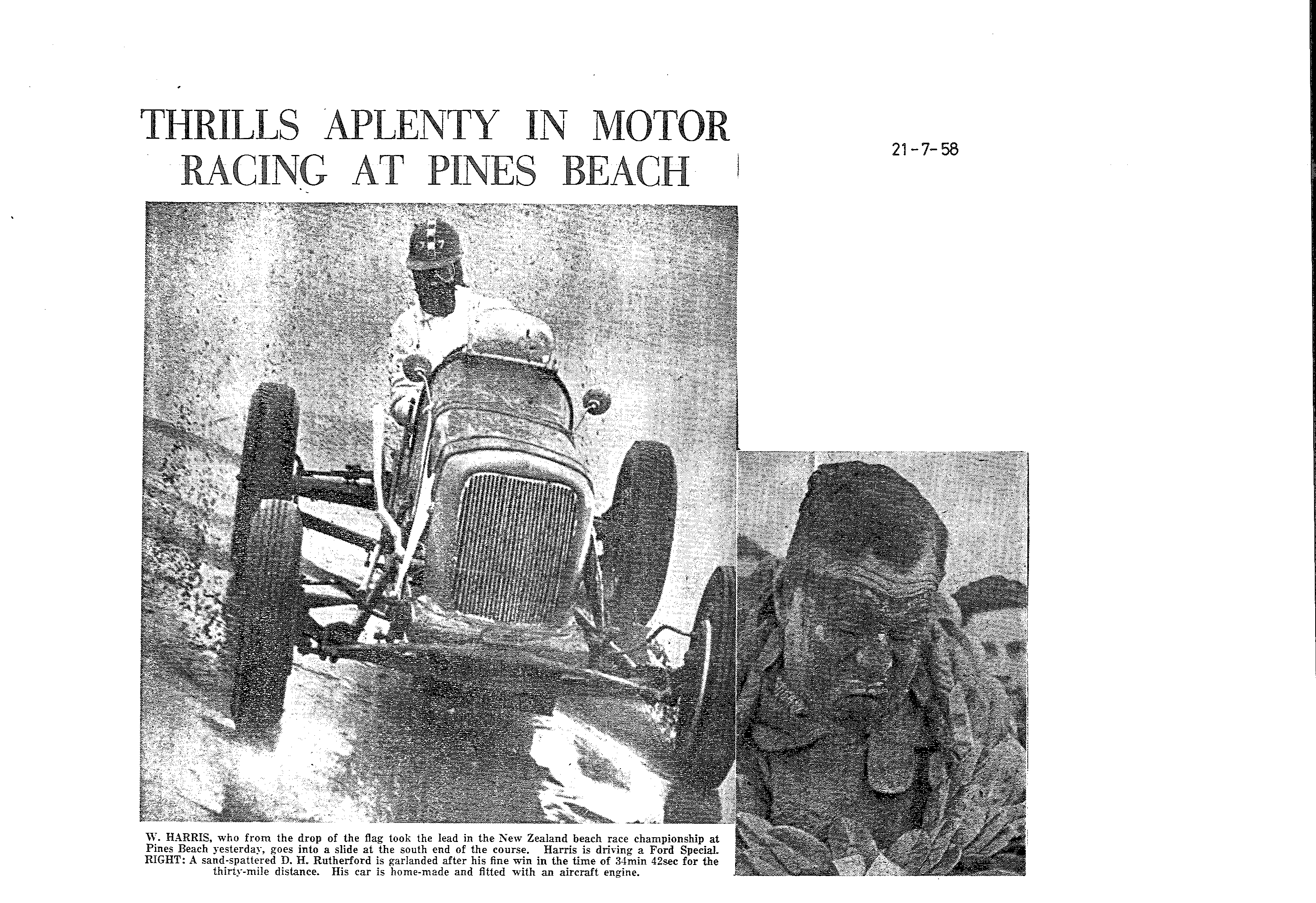 Scan of the clipping page, 21 July 1958