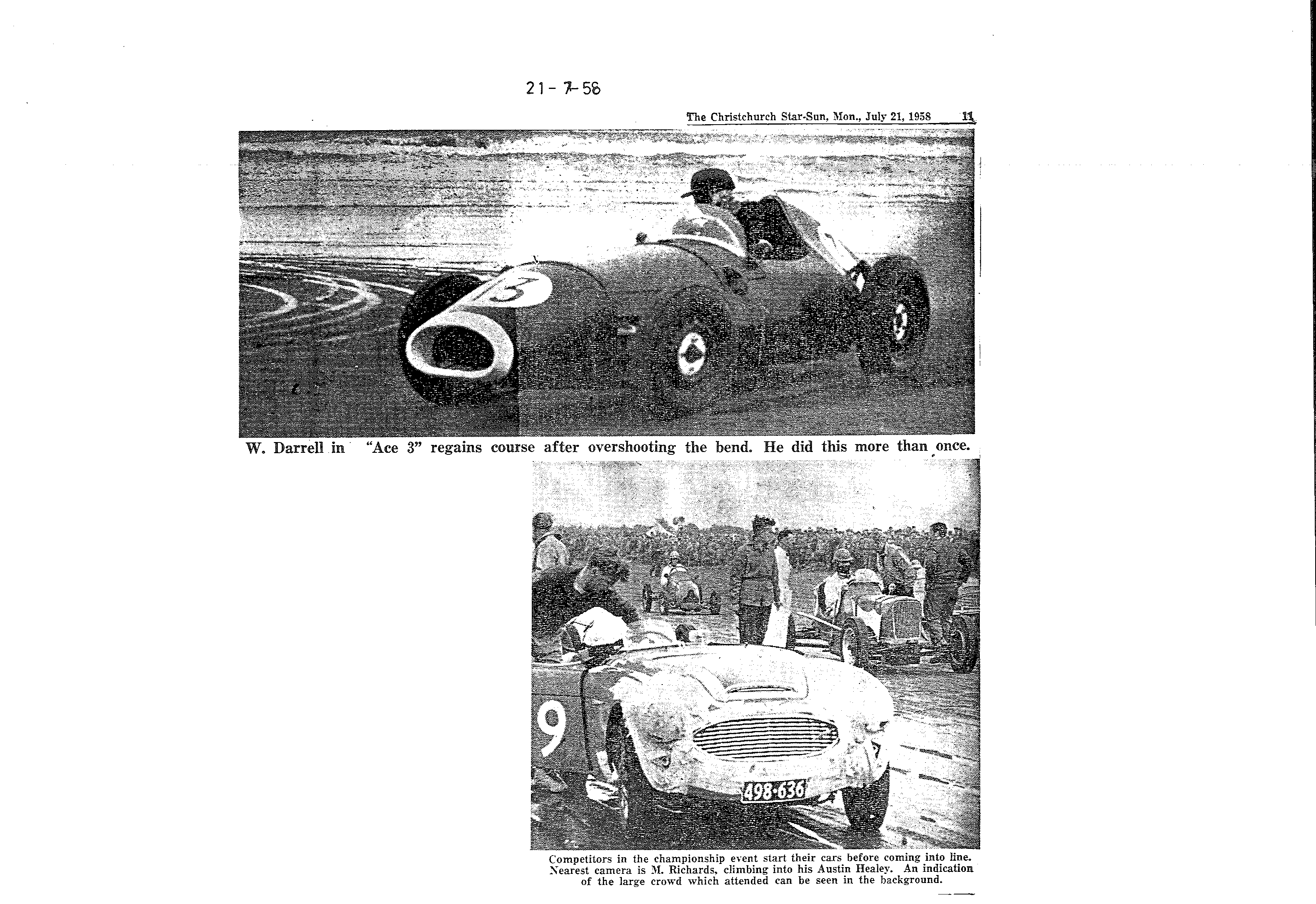 Scan of the clipping page, 21 July 1958