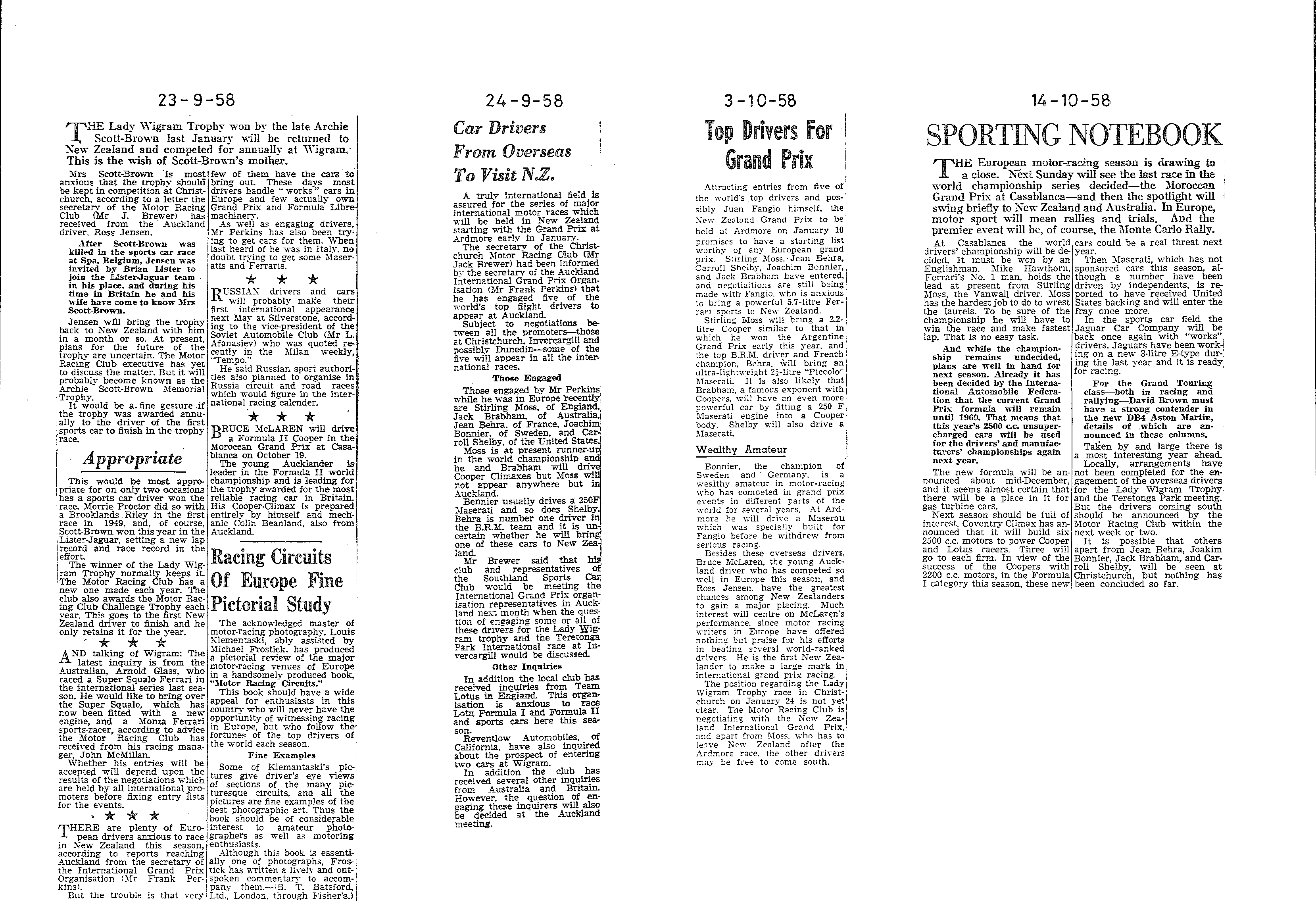 Scan of the clipping page, 23 September 1958