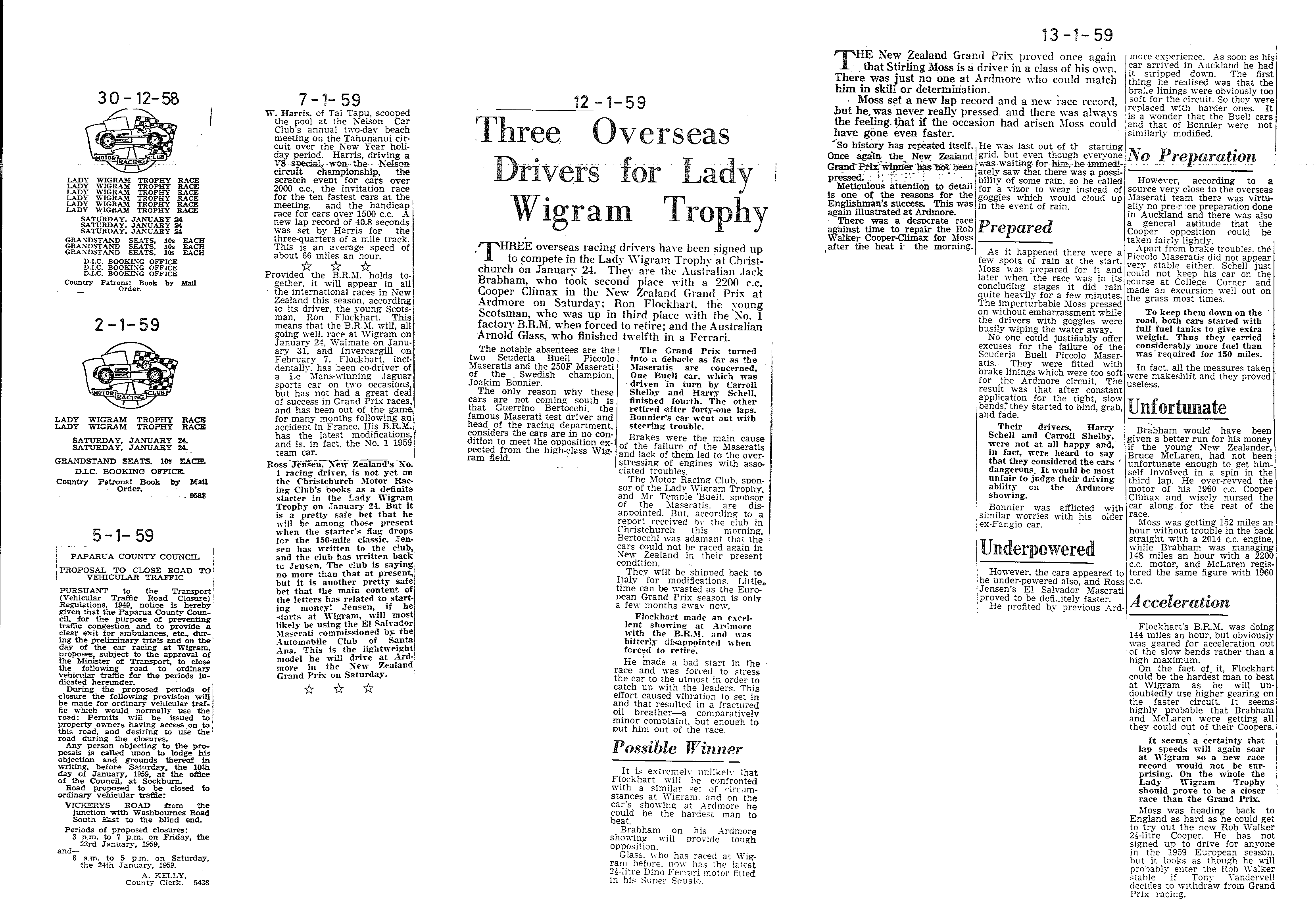 Scan of the clipping page, 13 January 1959