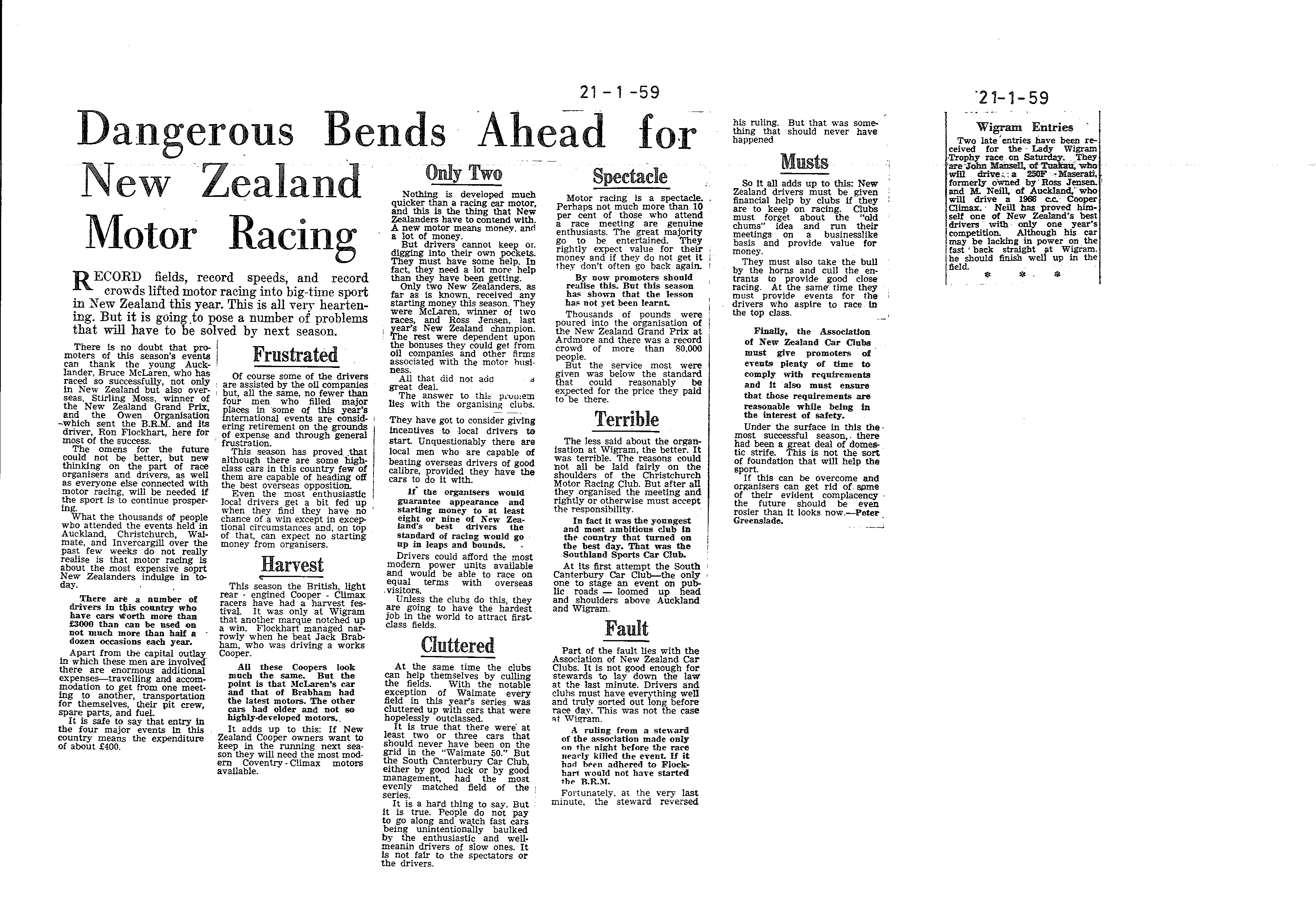 Scan of the clipping page, 21 January 1959