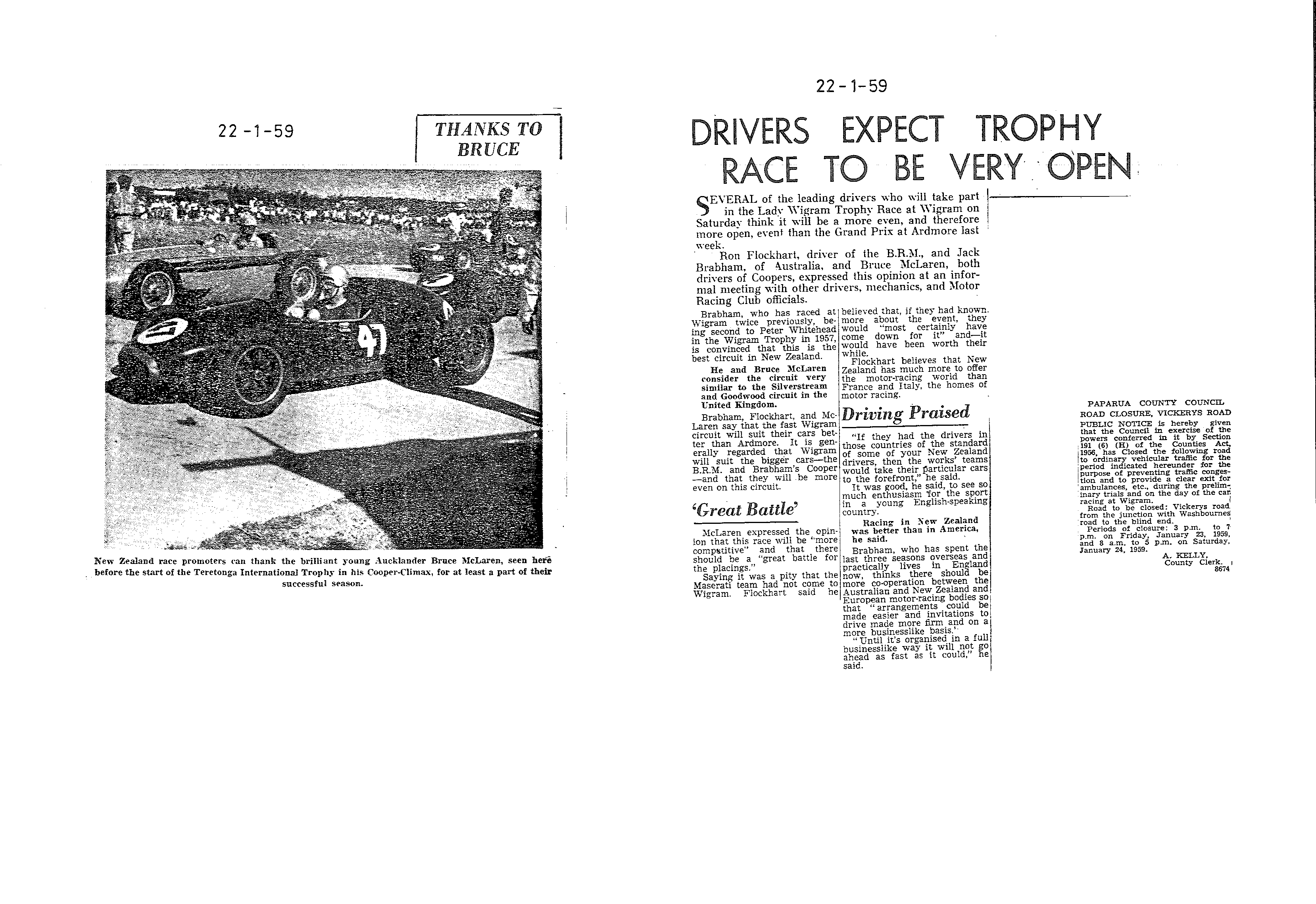 Scan of the clipping page, 22 January 1959