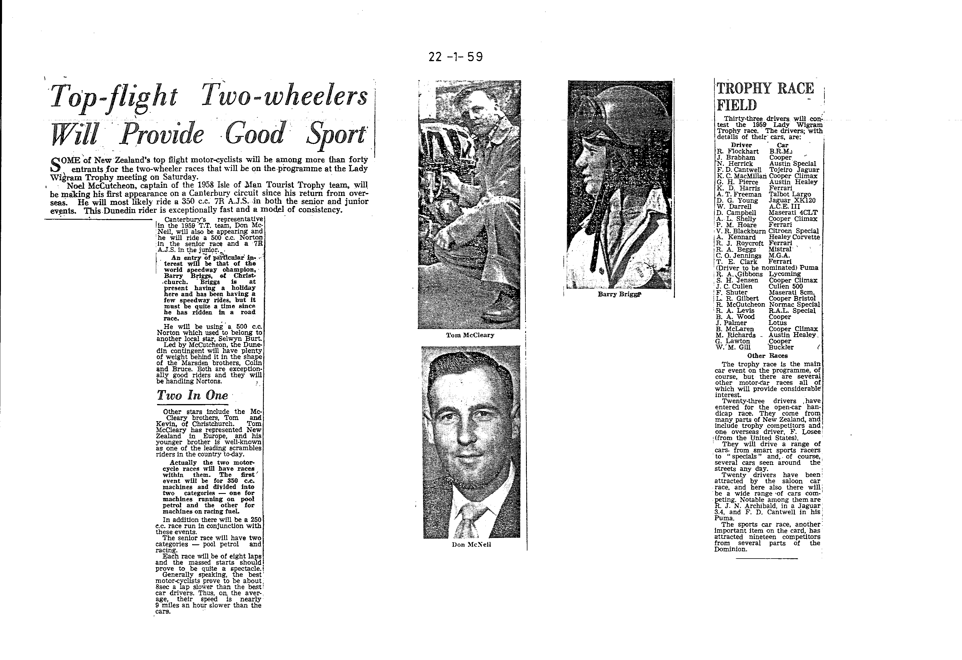 Scan of the clipping page, 22 January 1959