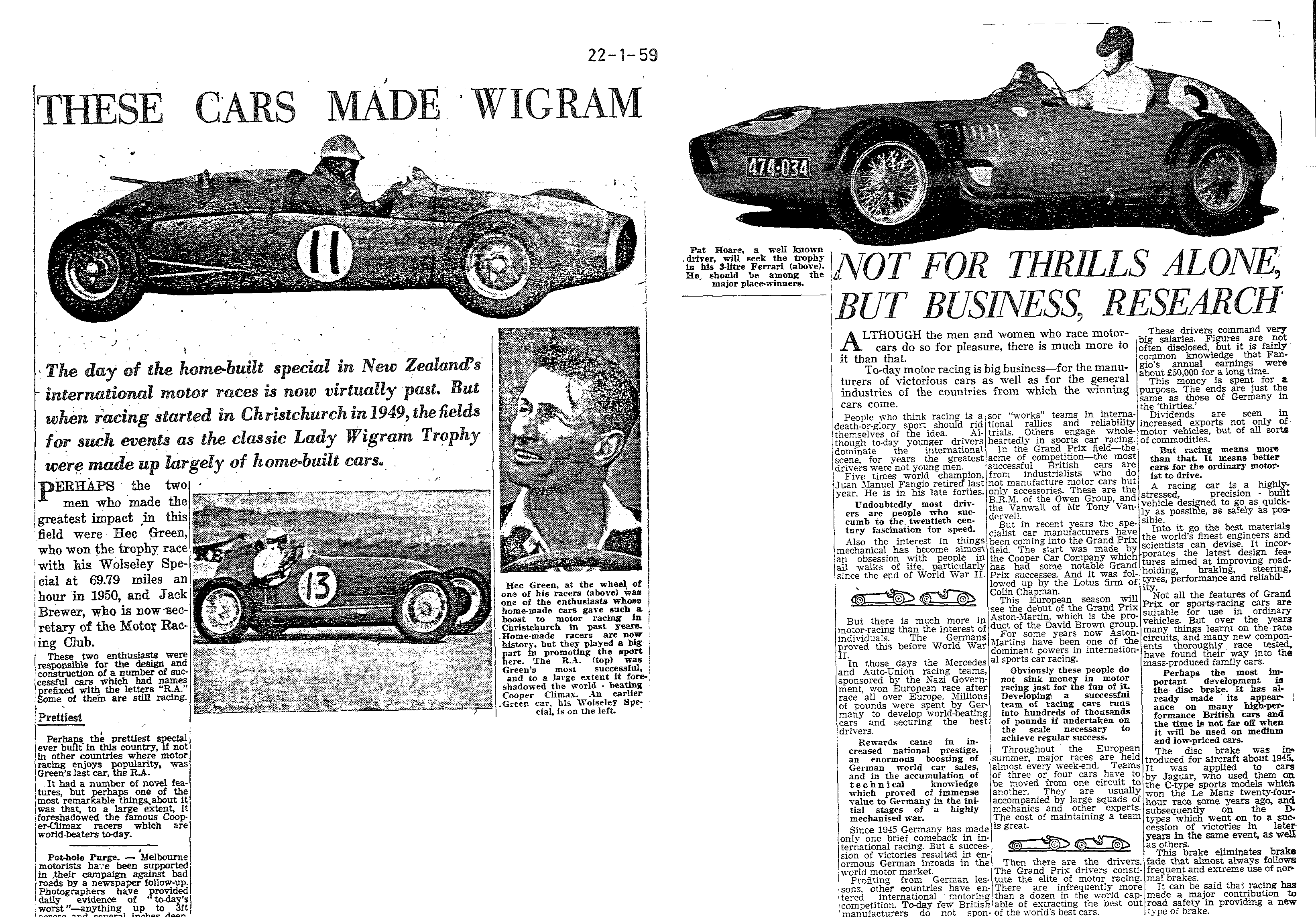 Scan of the clipping page, 22 January 1959