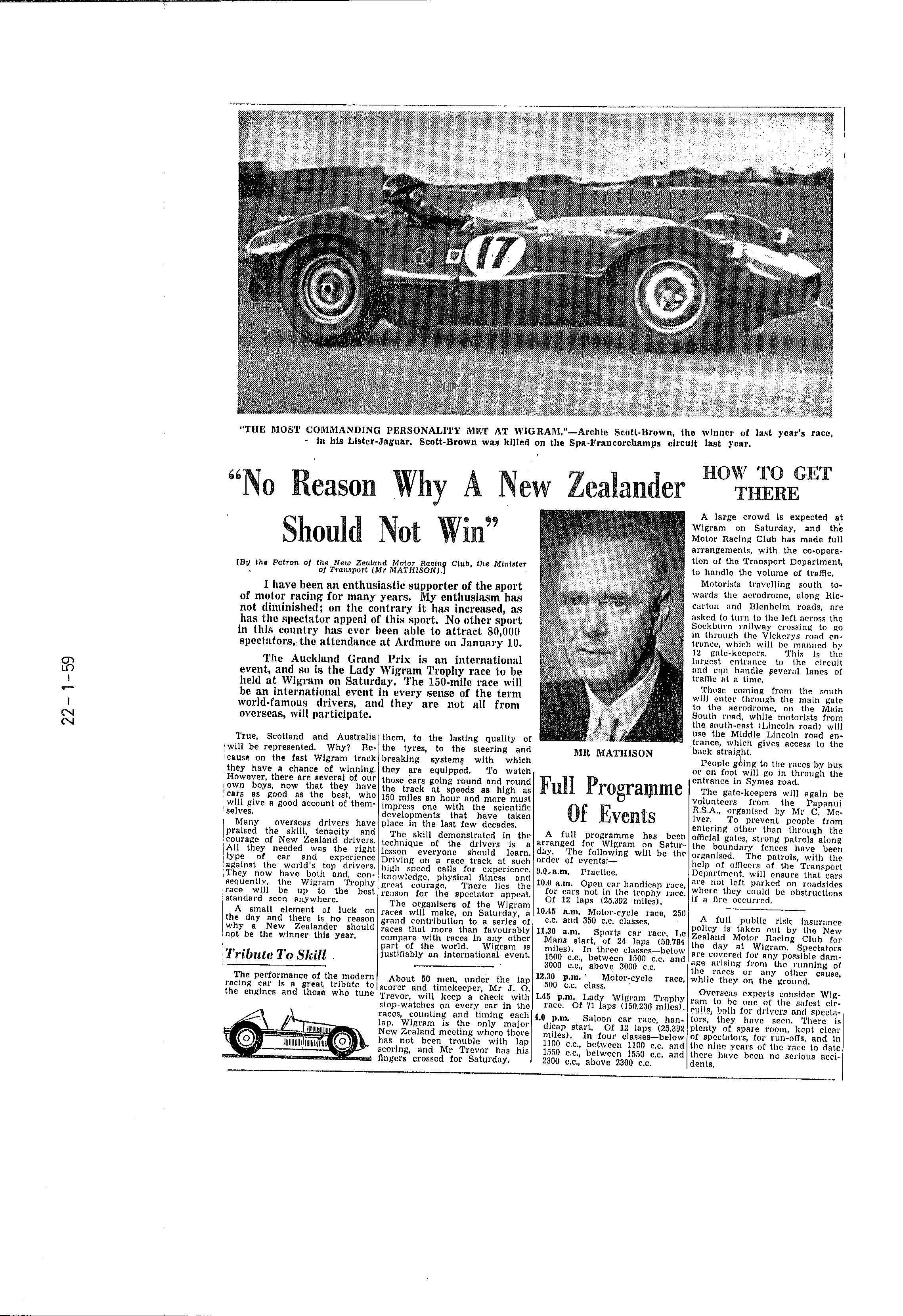 Scan of the clipping page, 22 January 1959