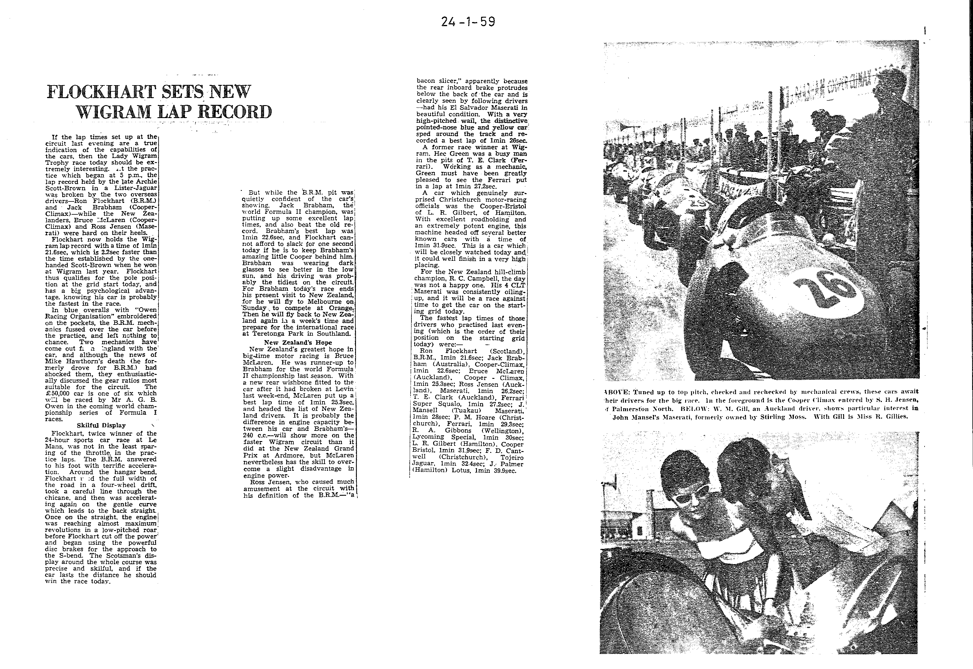 Scan of the clipping page, 24 January 1959