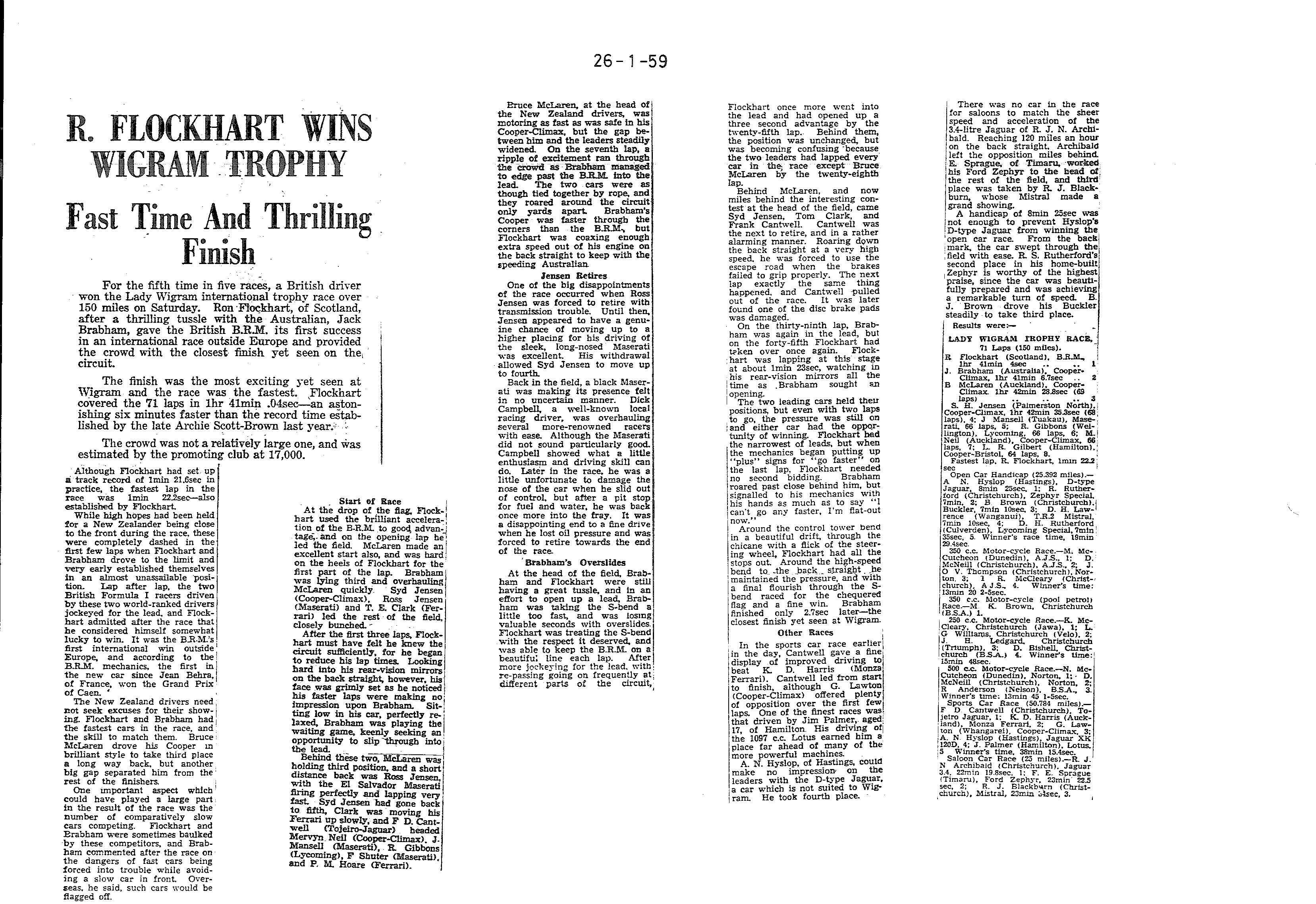 Scan of the clipping page, 26 January 1959