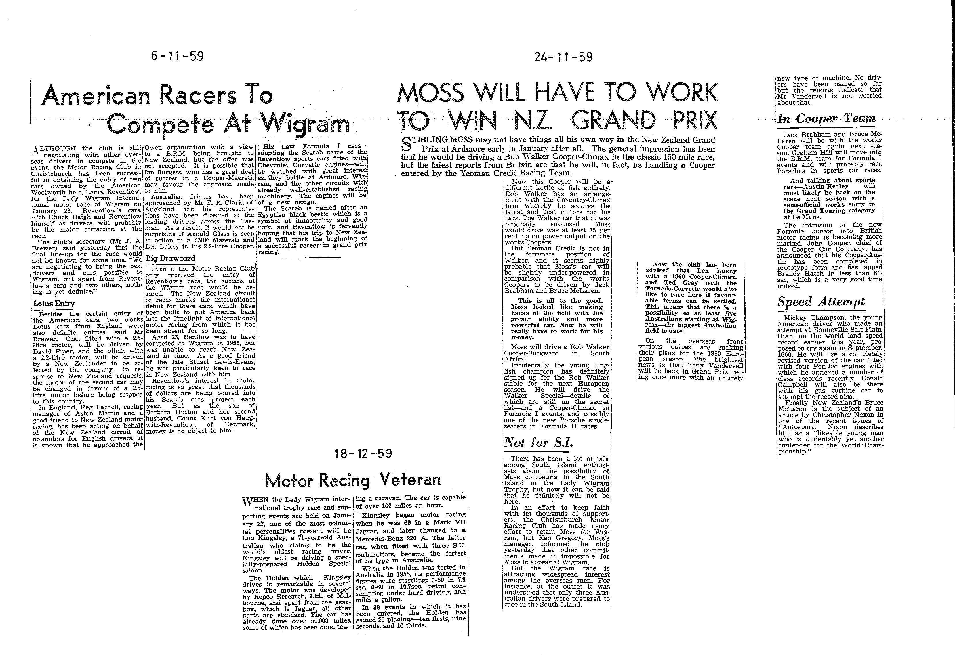Scan of the clipping page, 6 November 1959