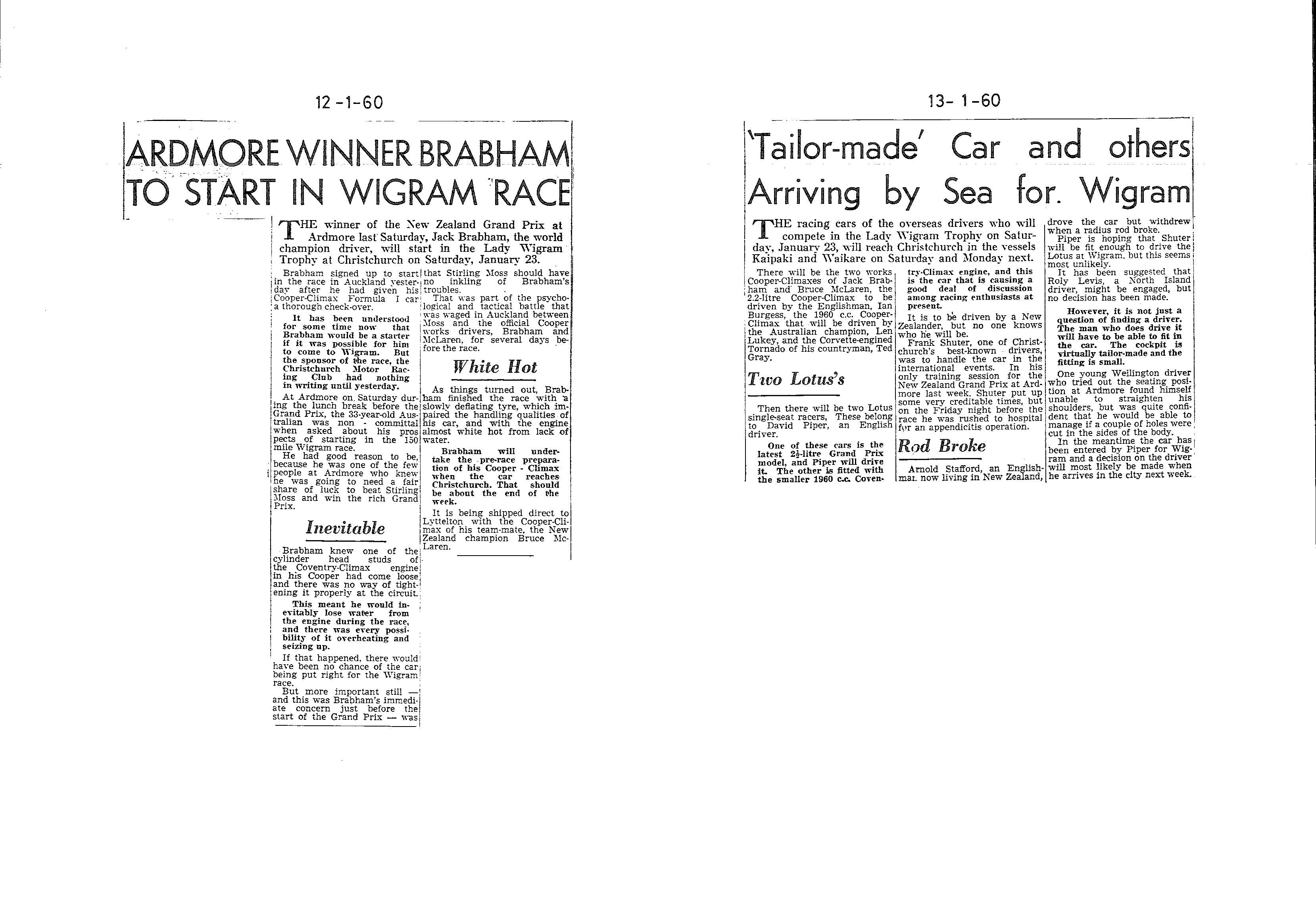 Scan of the clipping page, 12 January 1960