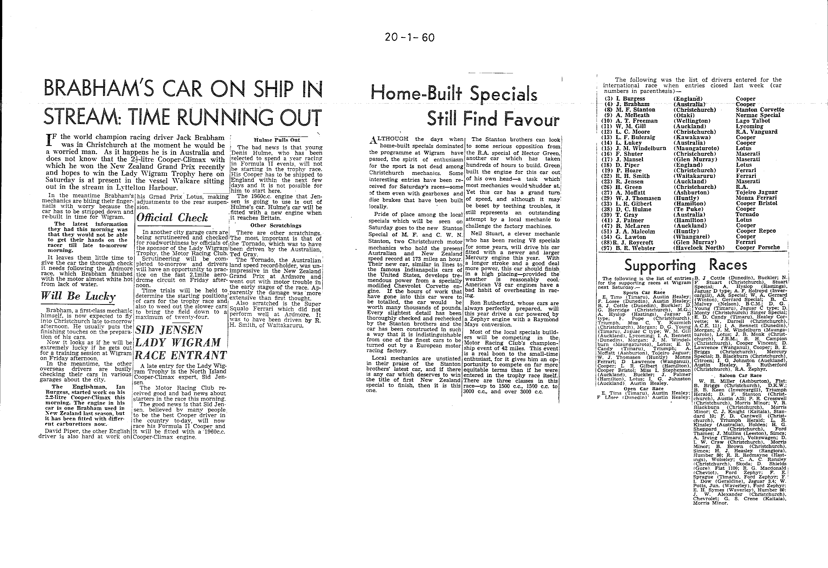 Scan of the clipping page, 20 January 1960