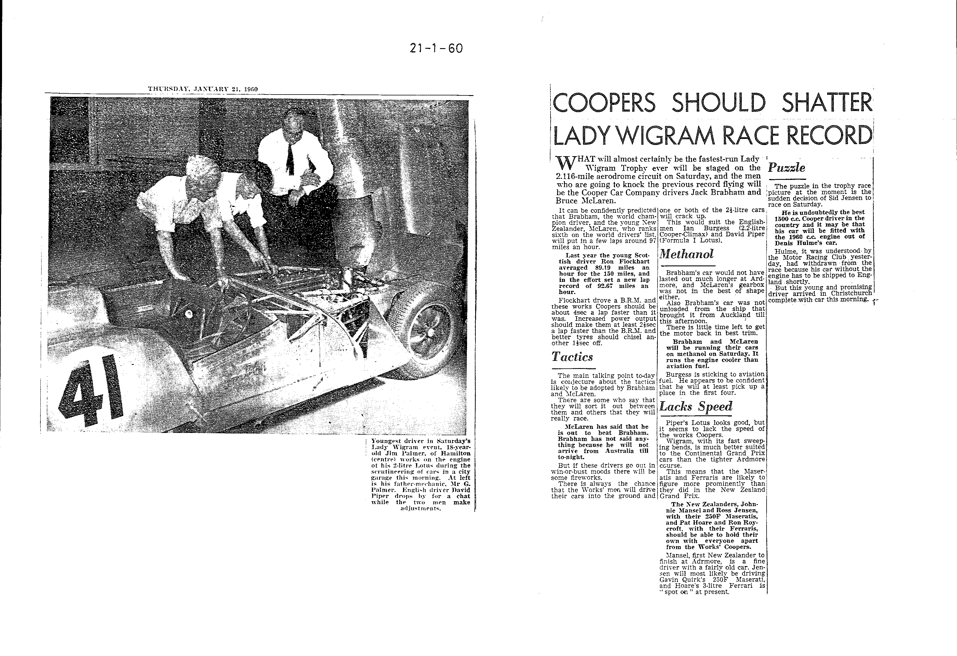 Scan of the clipping page, 21 January 1960