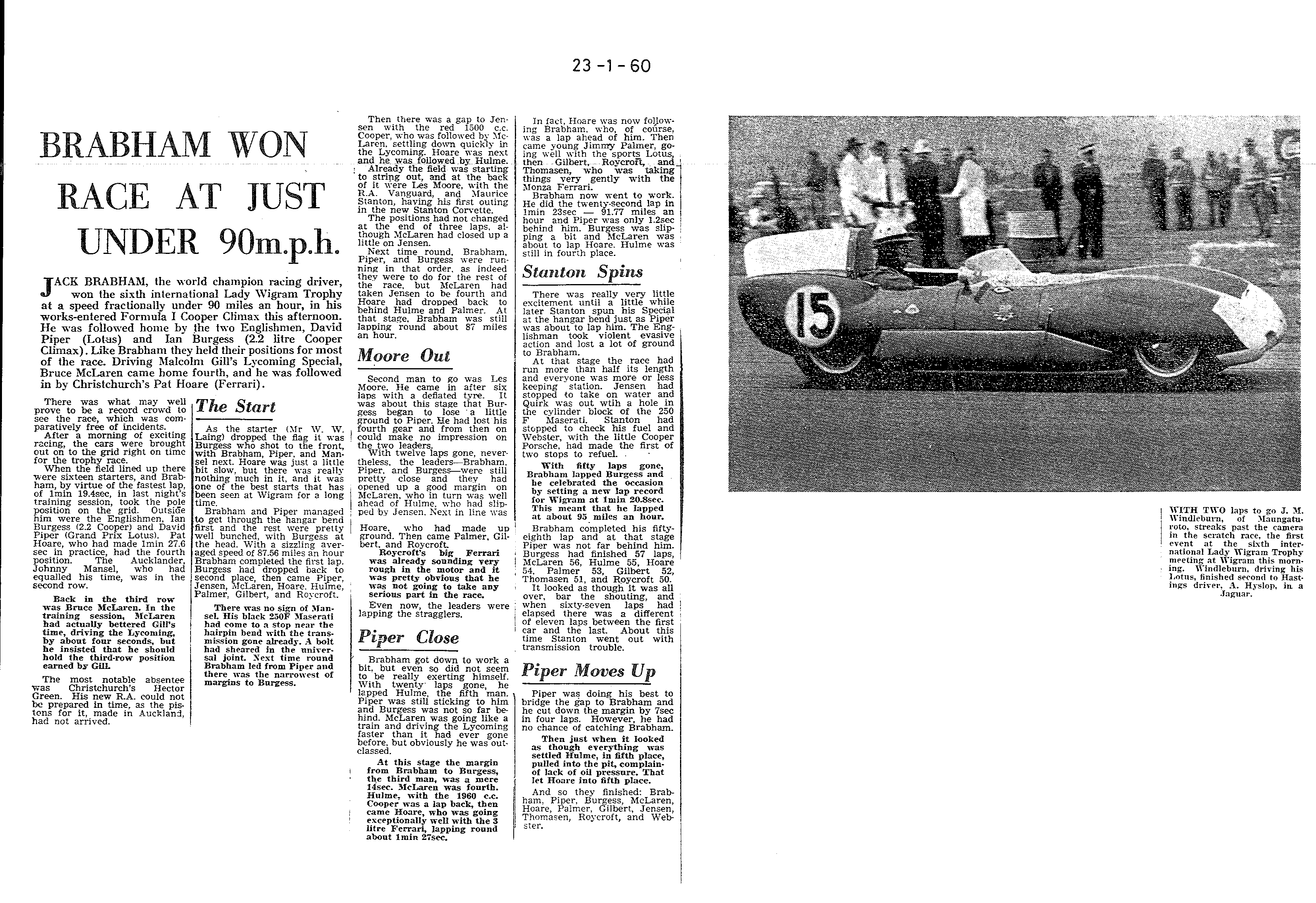 Scan of the clipping page, 23 January 1960