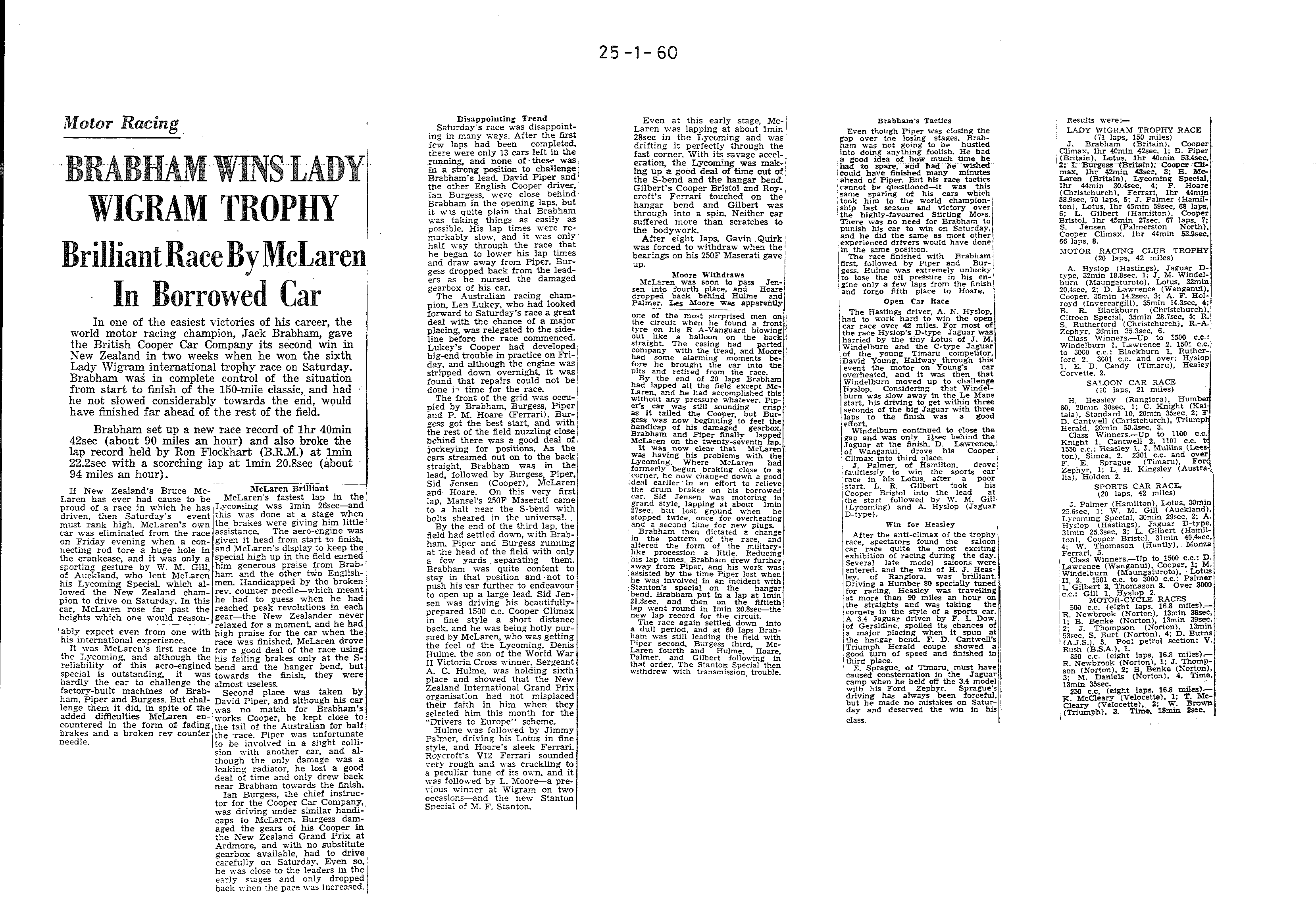 Scan of the clipping page, 25 January 1960