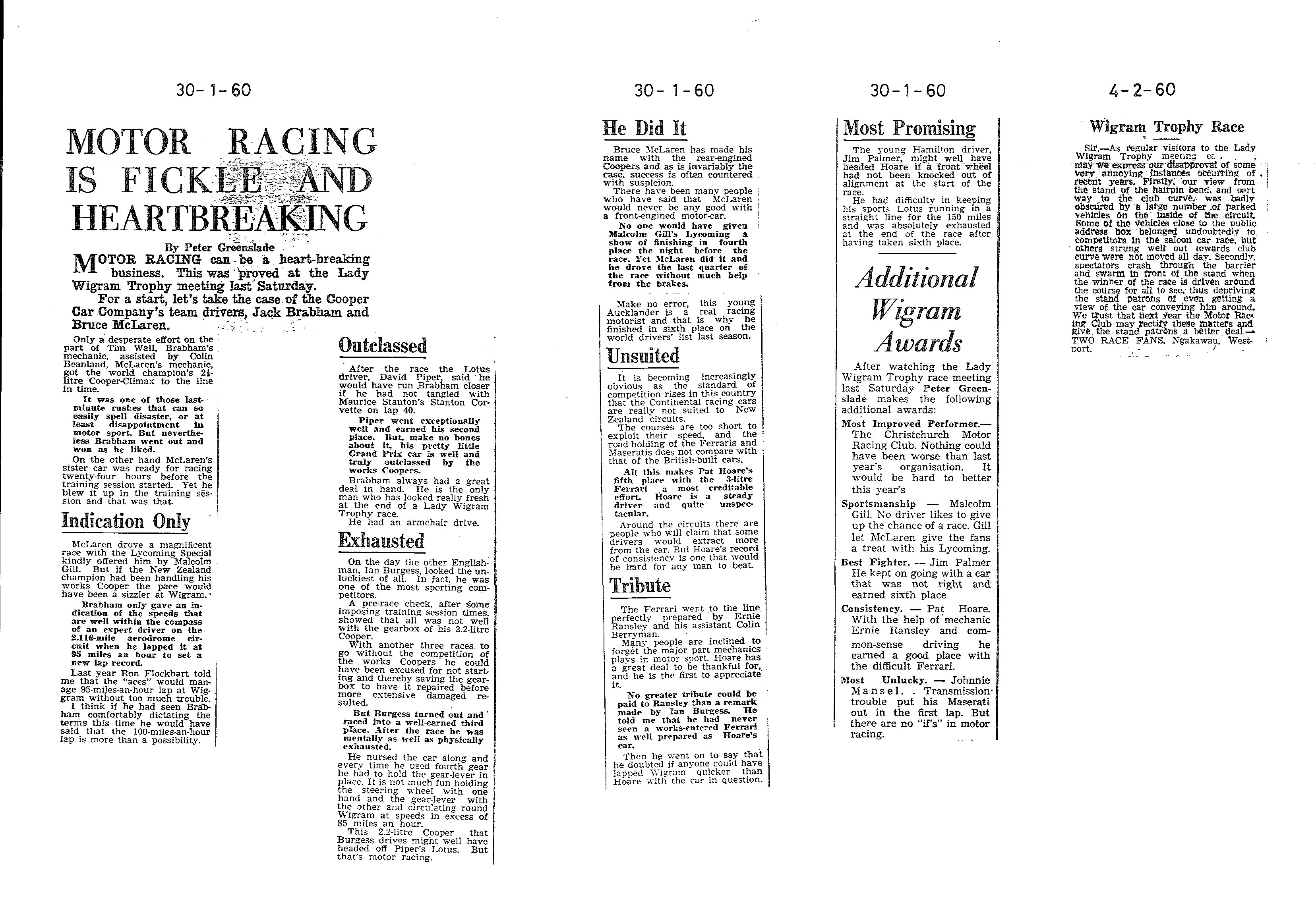 Scan of the clipping page, 30 January 1960