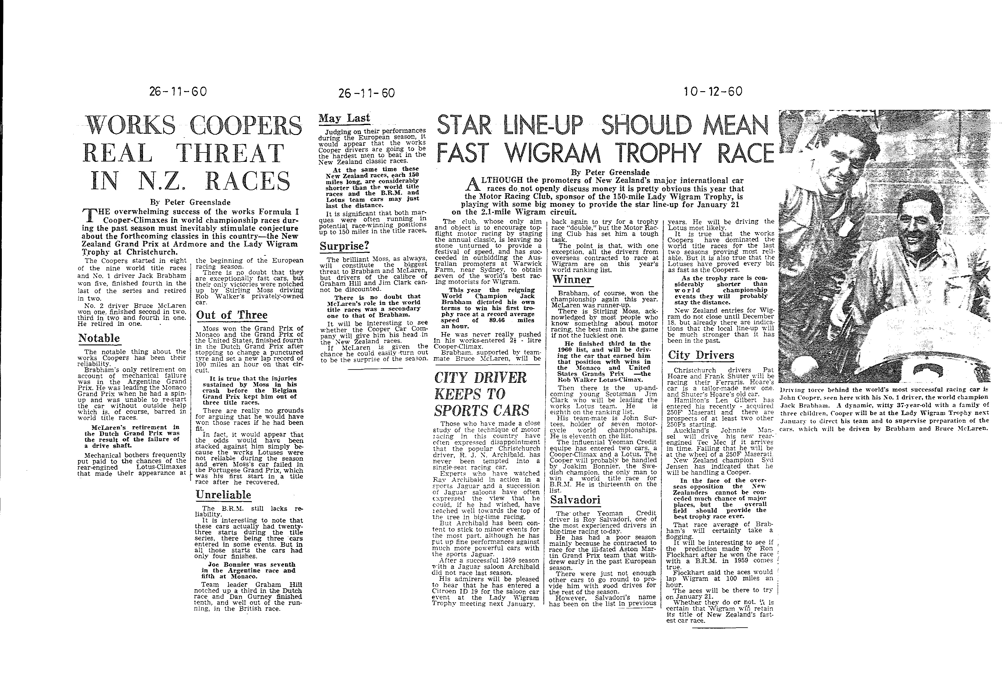 Scan of the clipping page, 26 November 1960