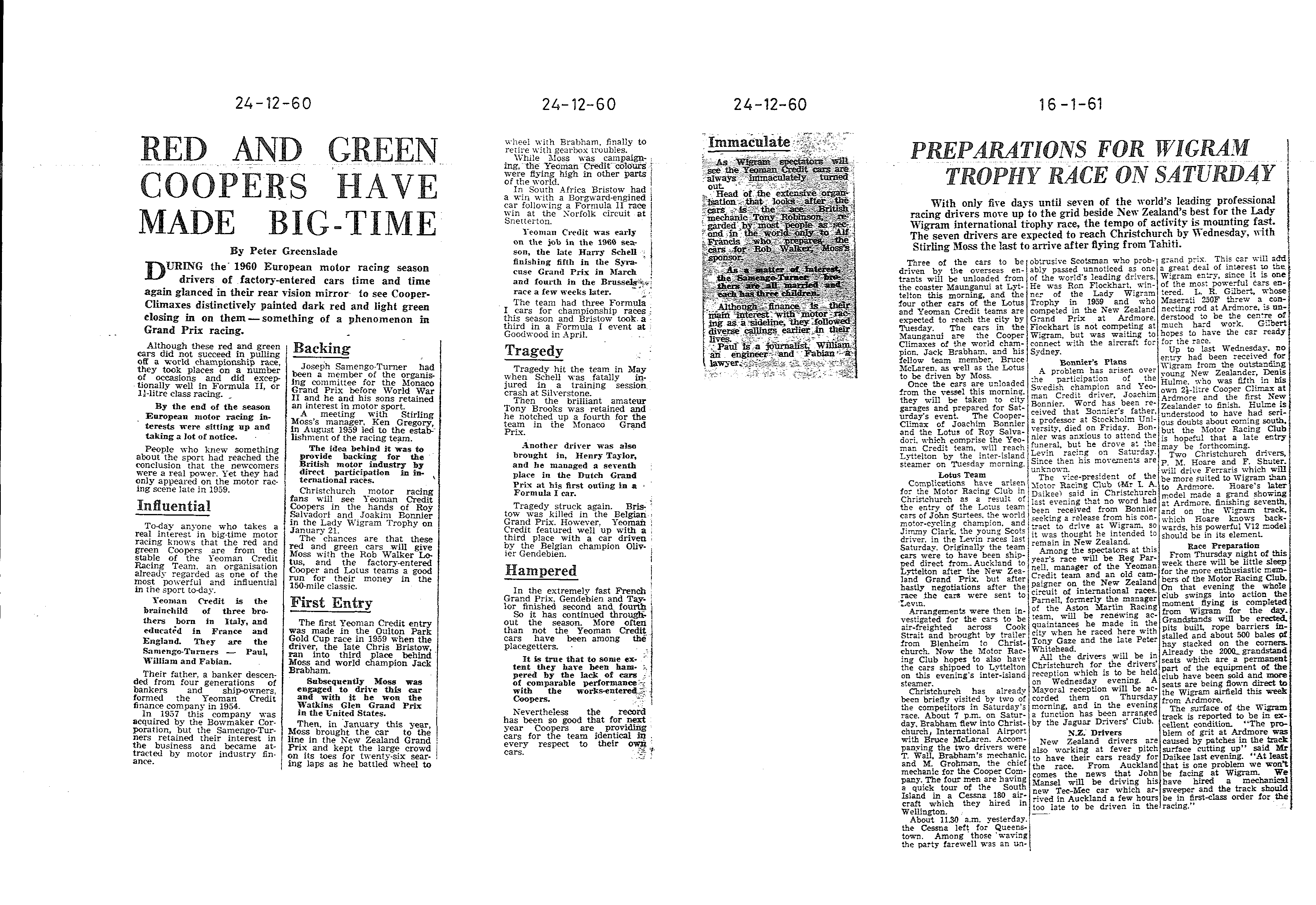 Scan of the clipping page, 24 December 1960