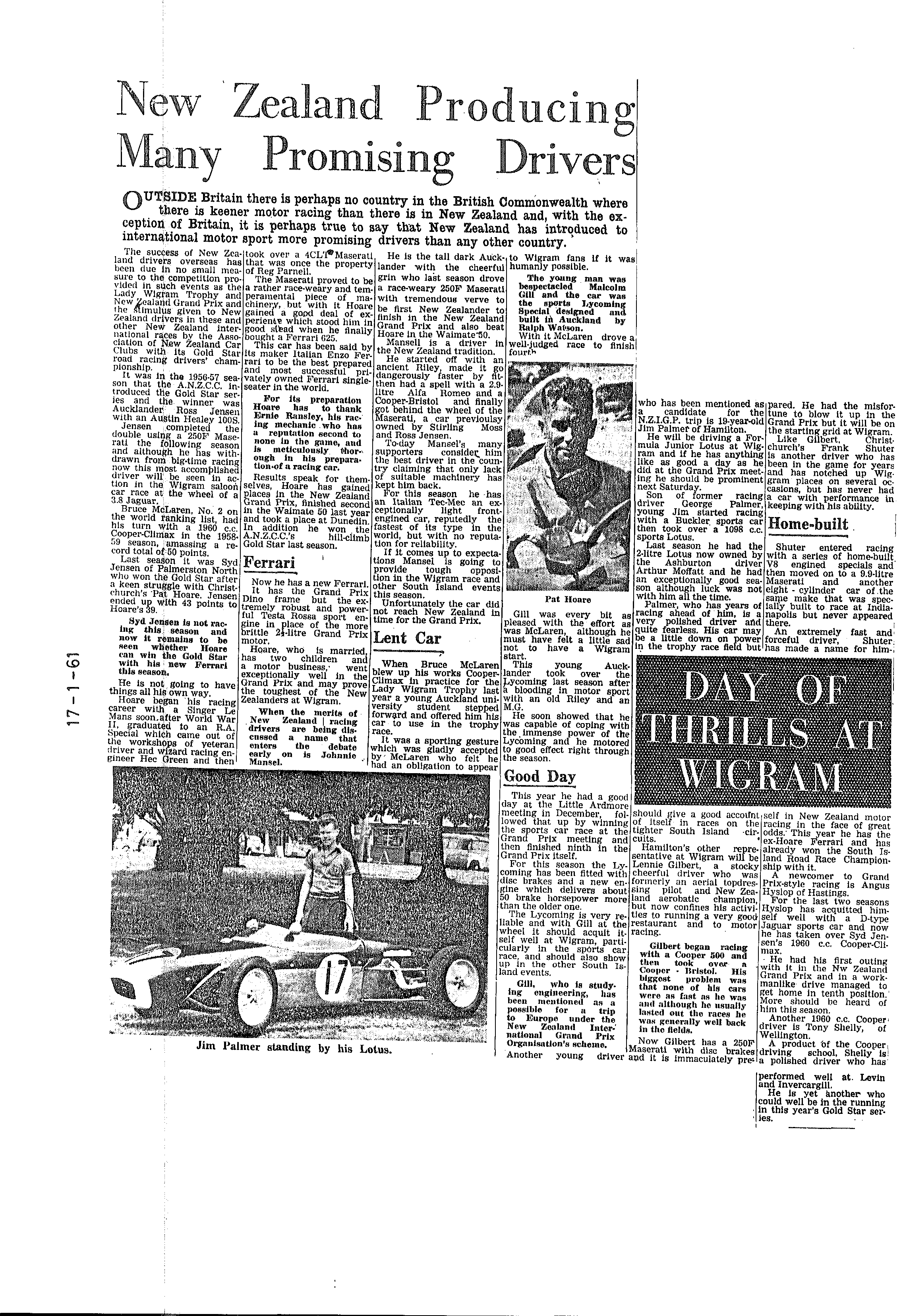Scan of the clipping page, 17 January 1961