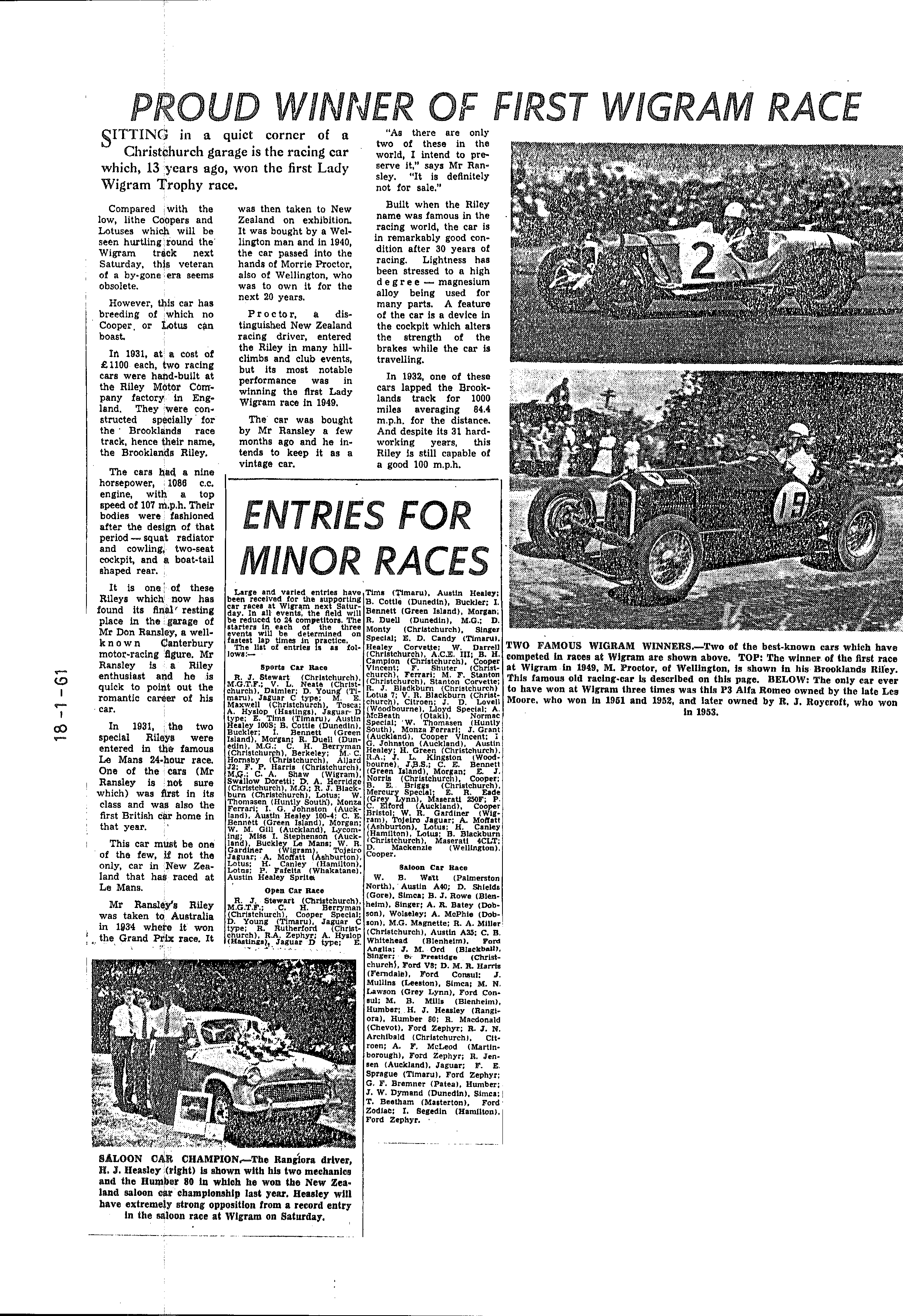 Scan of the clipping page, 18 January 1961