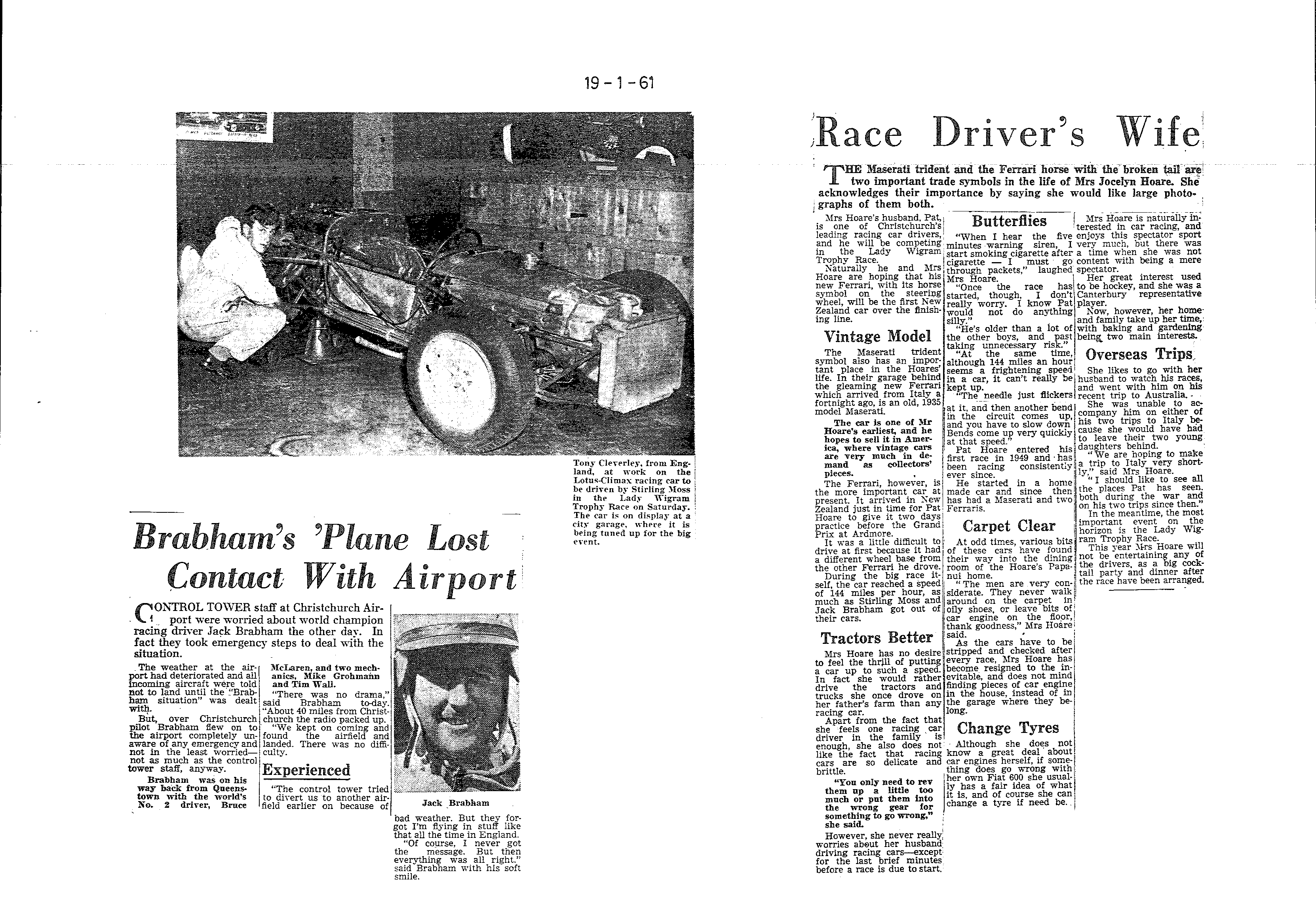 Scan of the clipping page, 19 January 1961