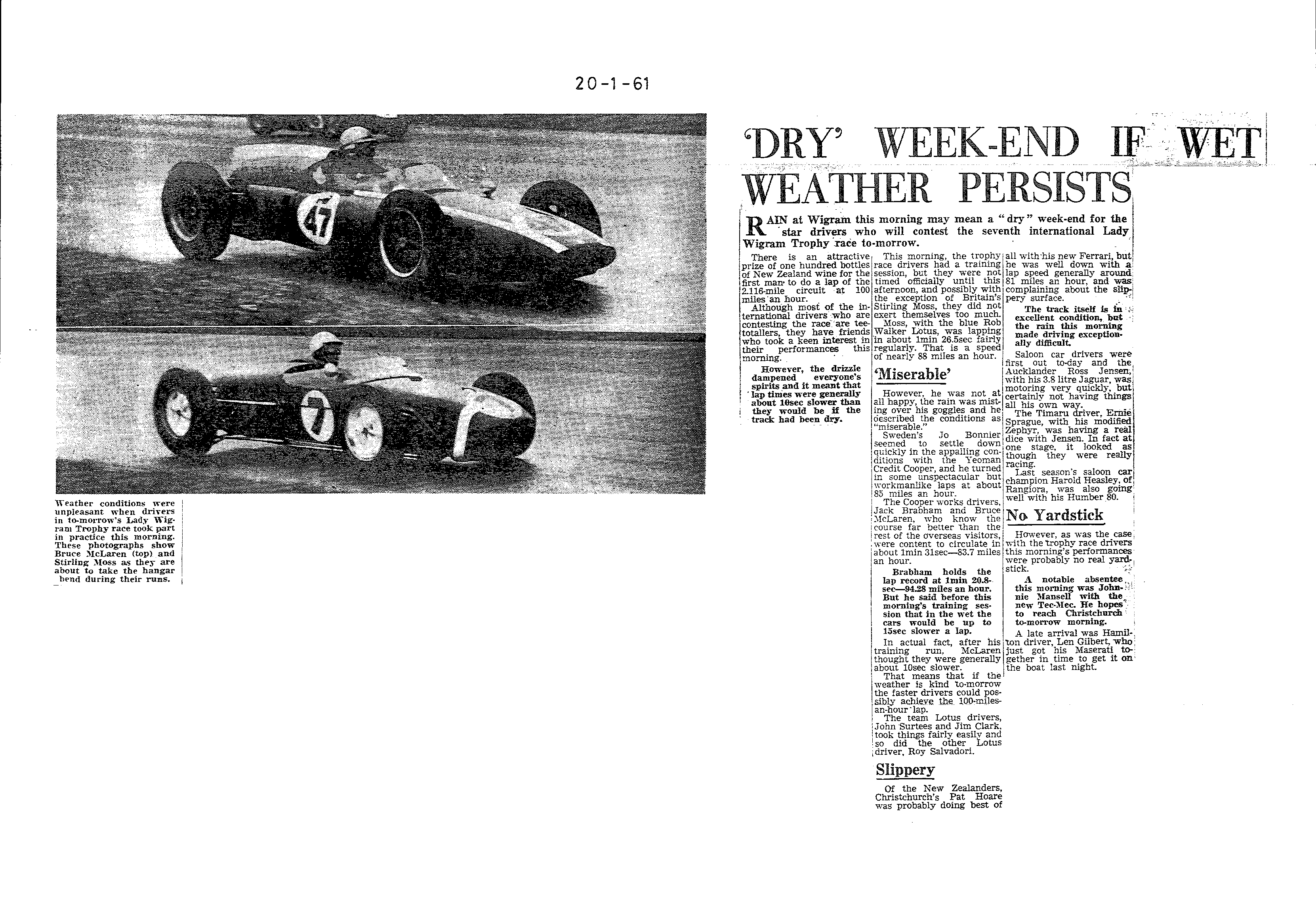 Scan of the clipping page, 20 January 1961