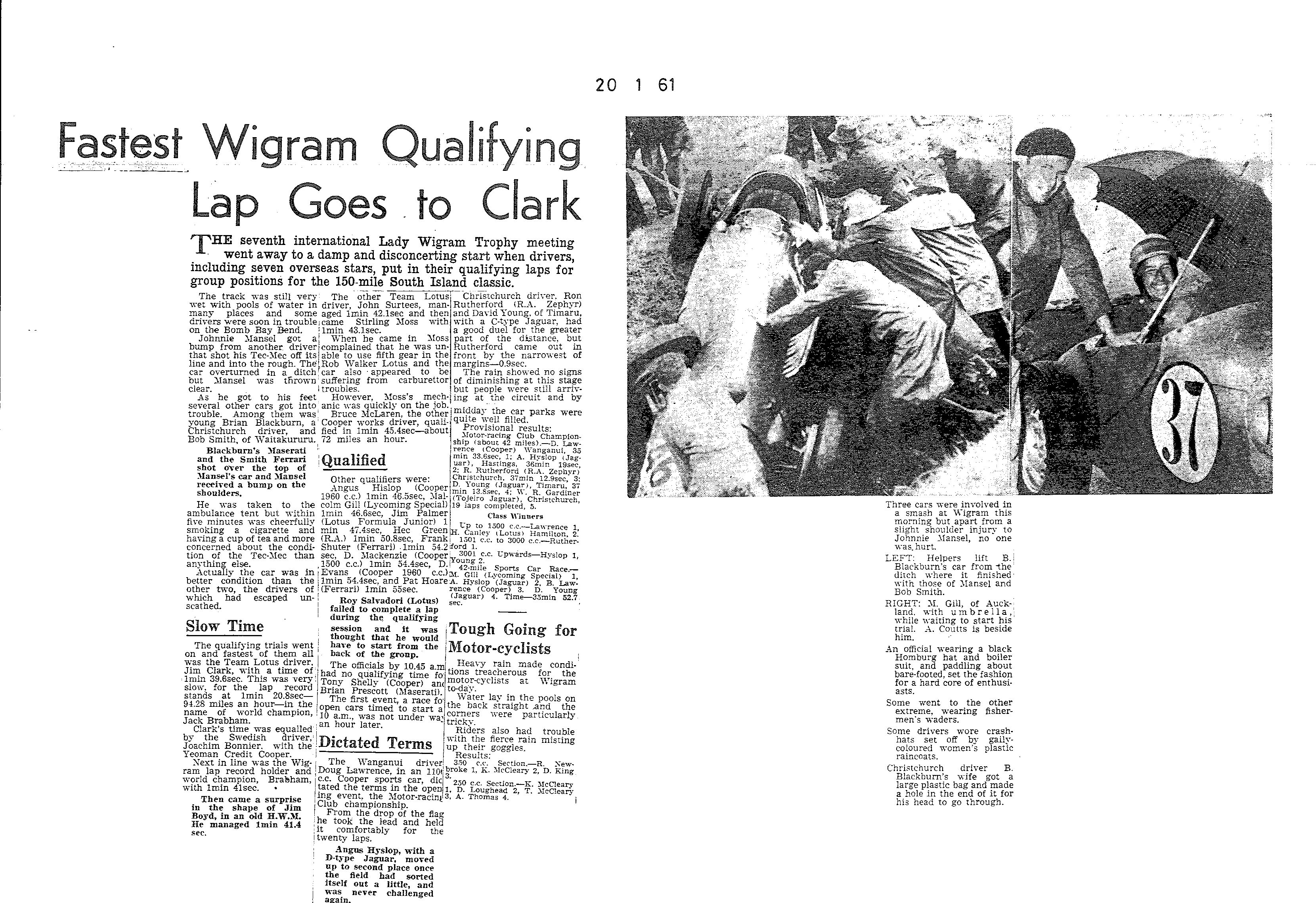 Scan of the clipping page, 20 January 1961