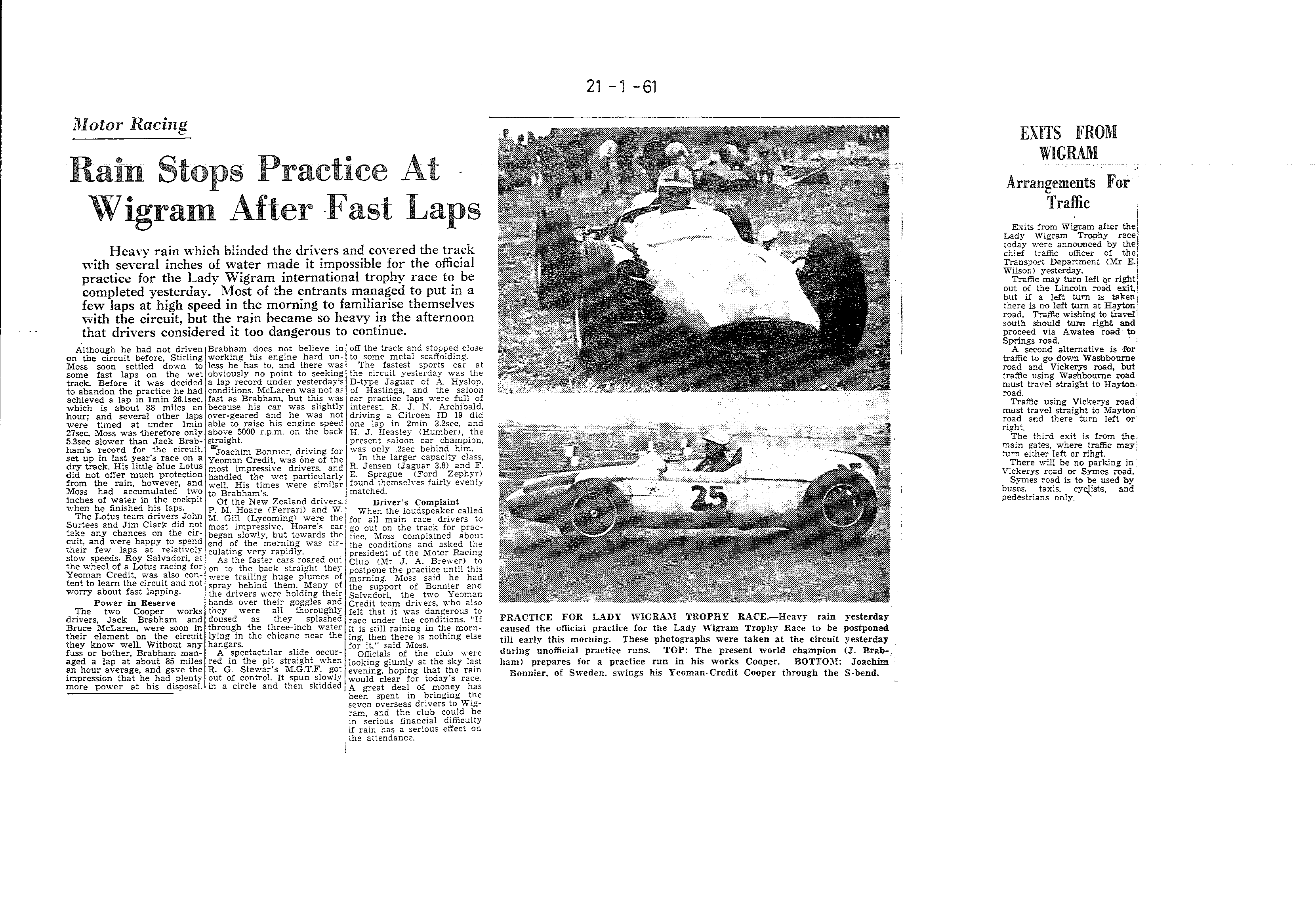 Scan of the clipping page, 21 January 1961