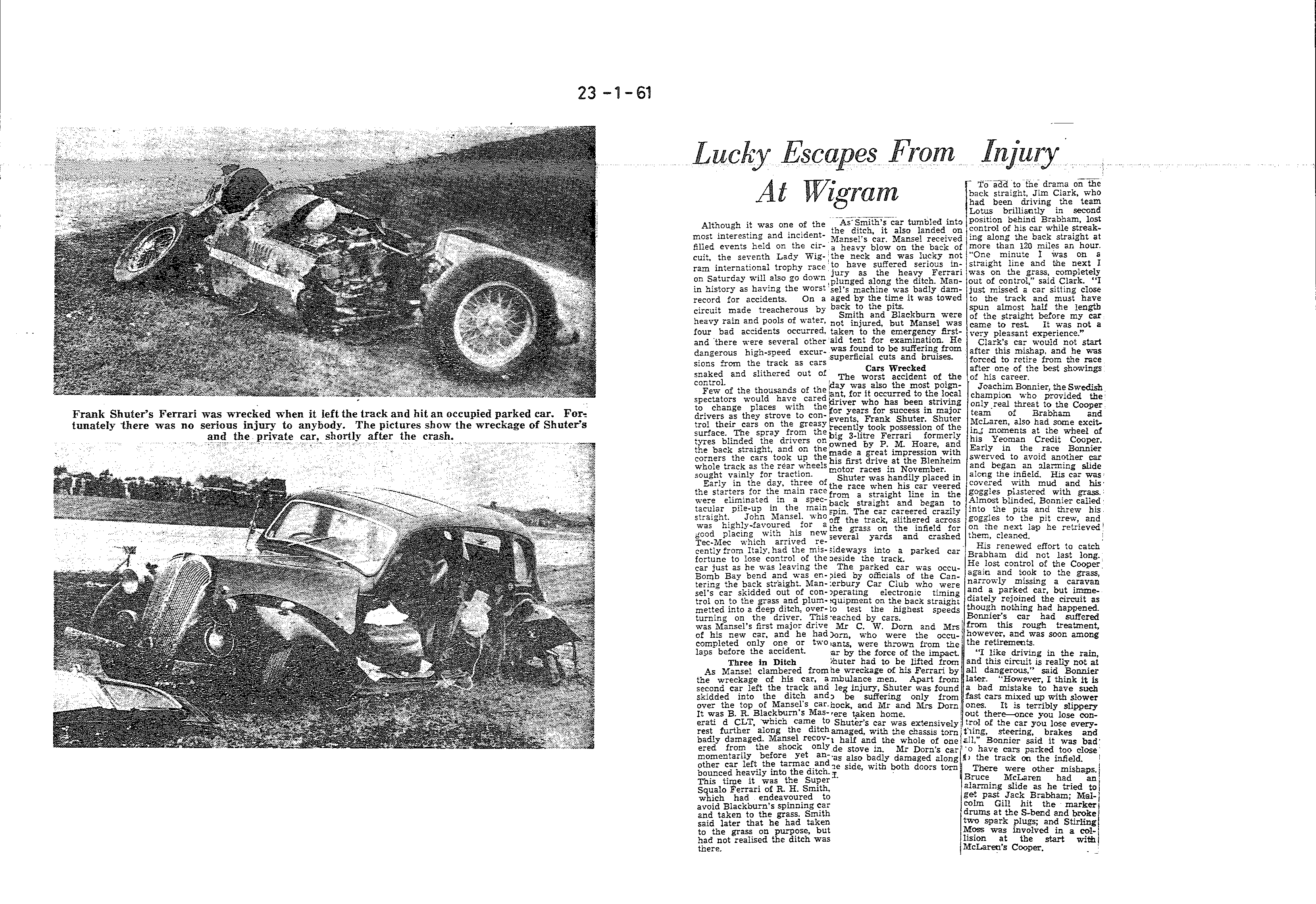 Scan of the clipping page, 23 January 1961