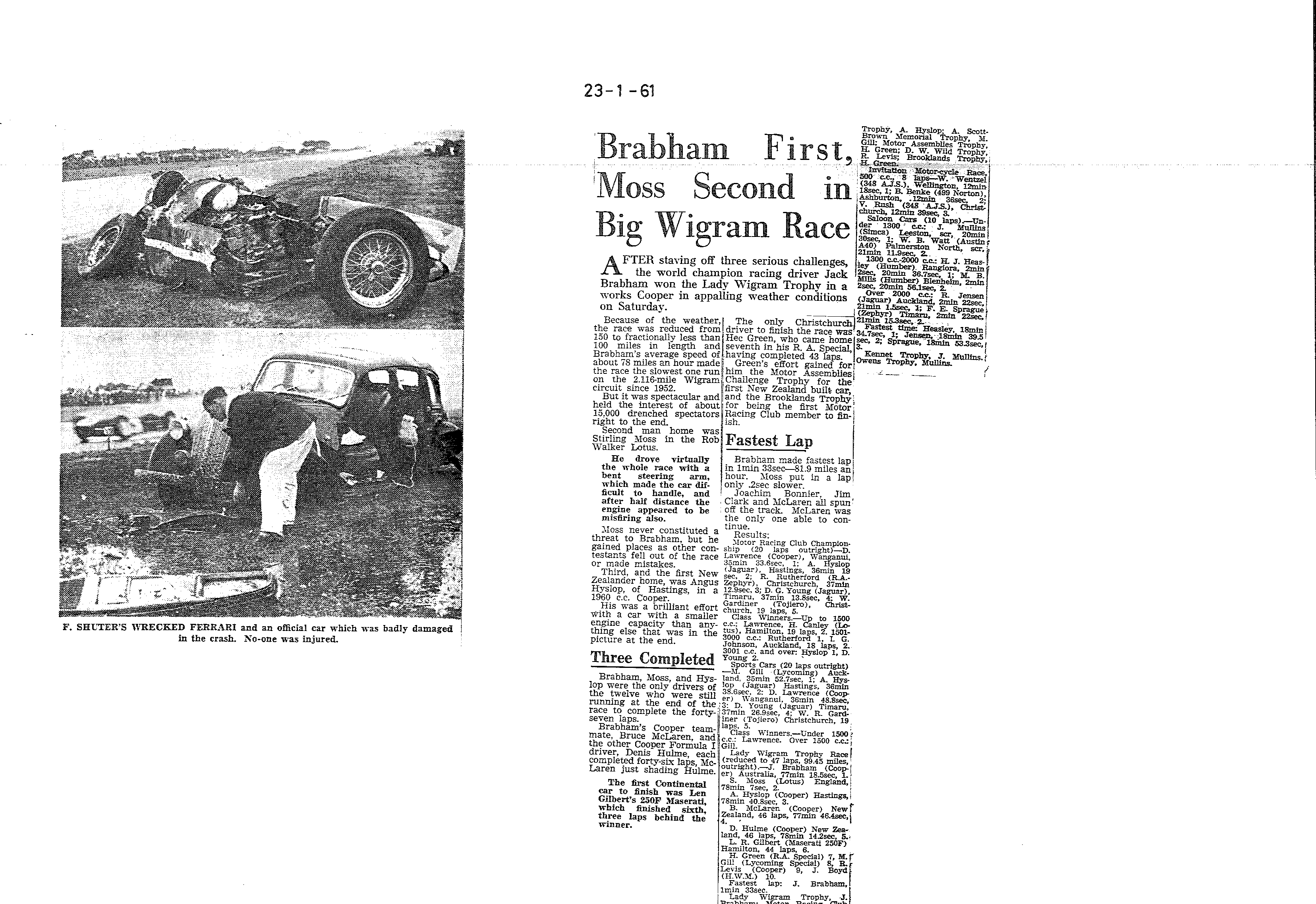Scan of the clipping page, 23 January 1961