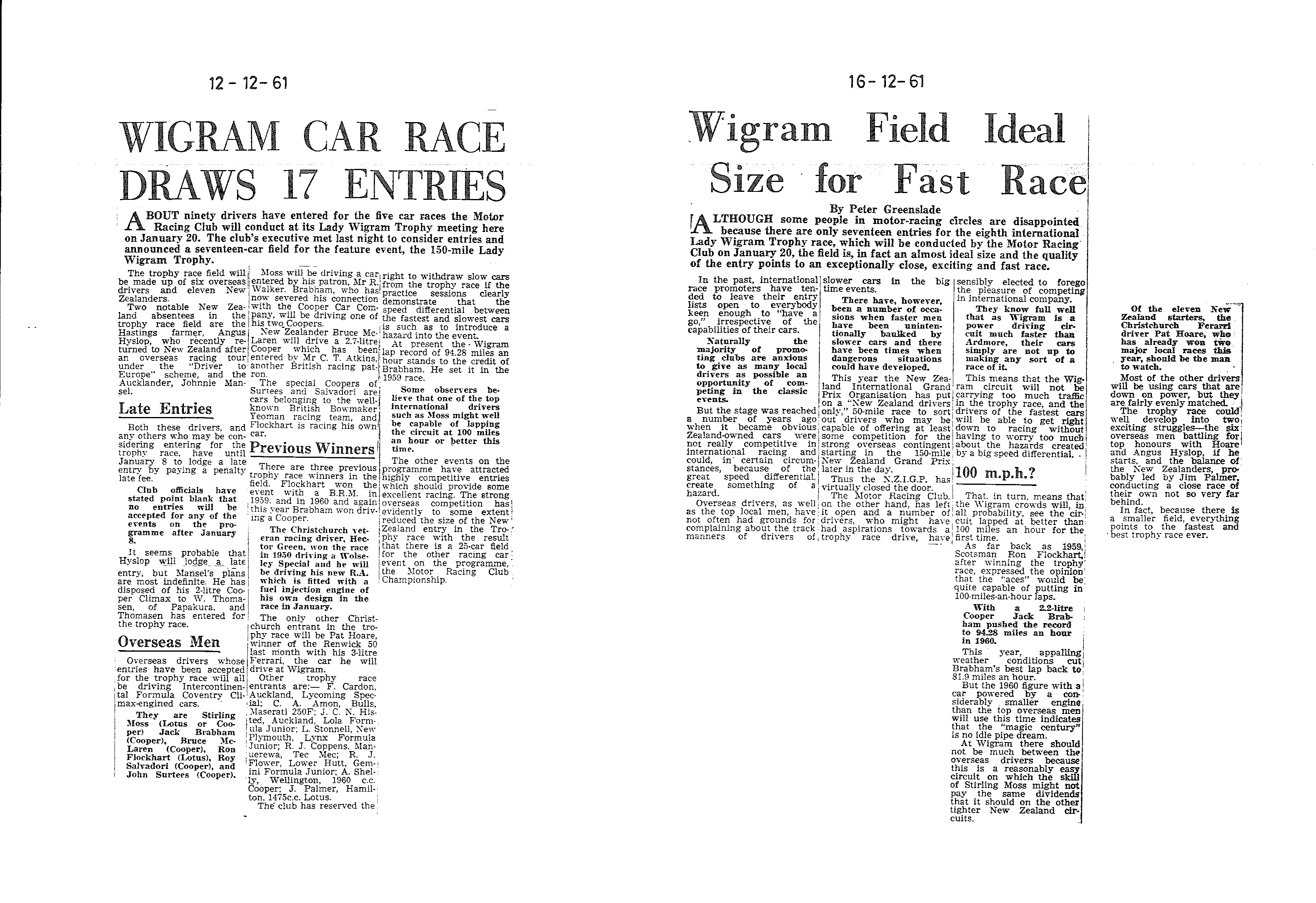 Scan of the clipping page, 12 December 1961