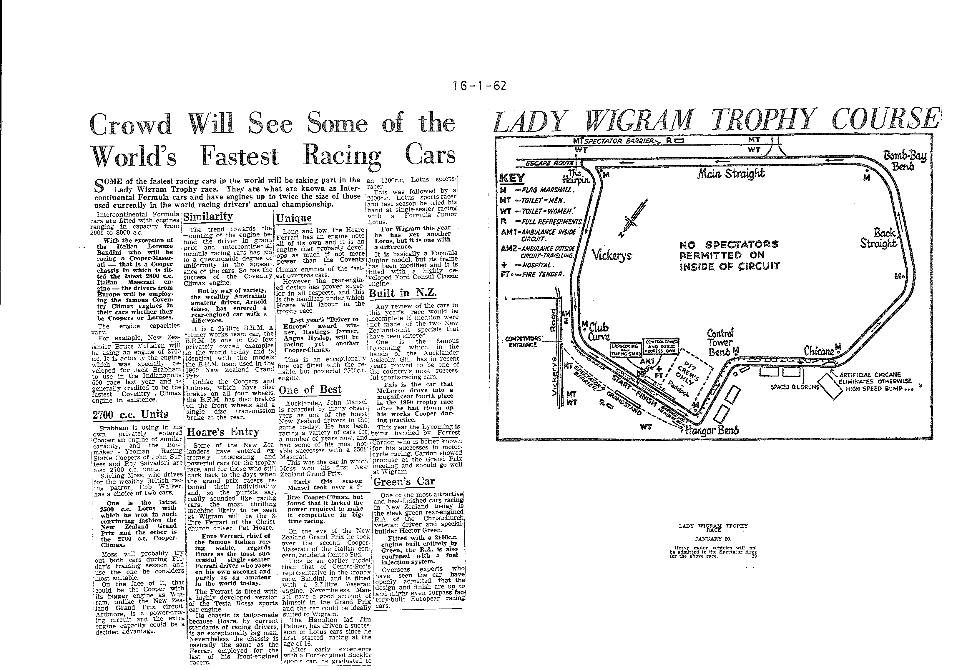 Scan of the clipping page, 16 January 1962