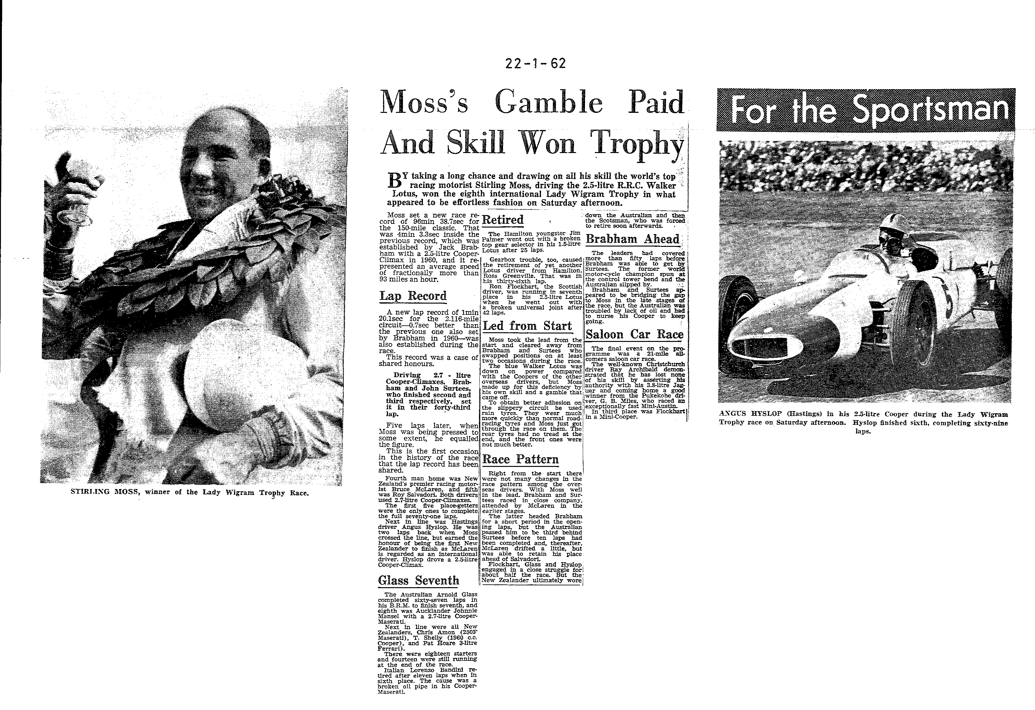 Scan of the clipping page, 22 January 1962