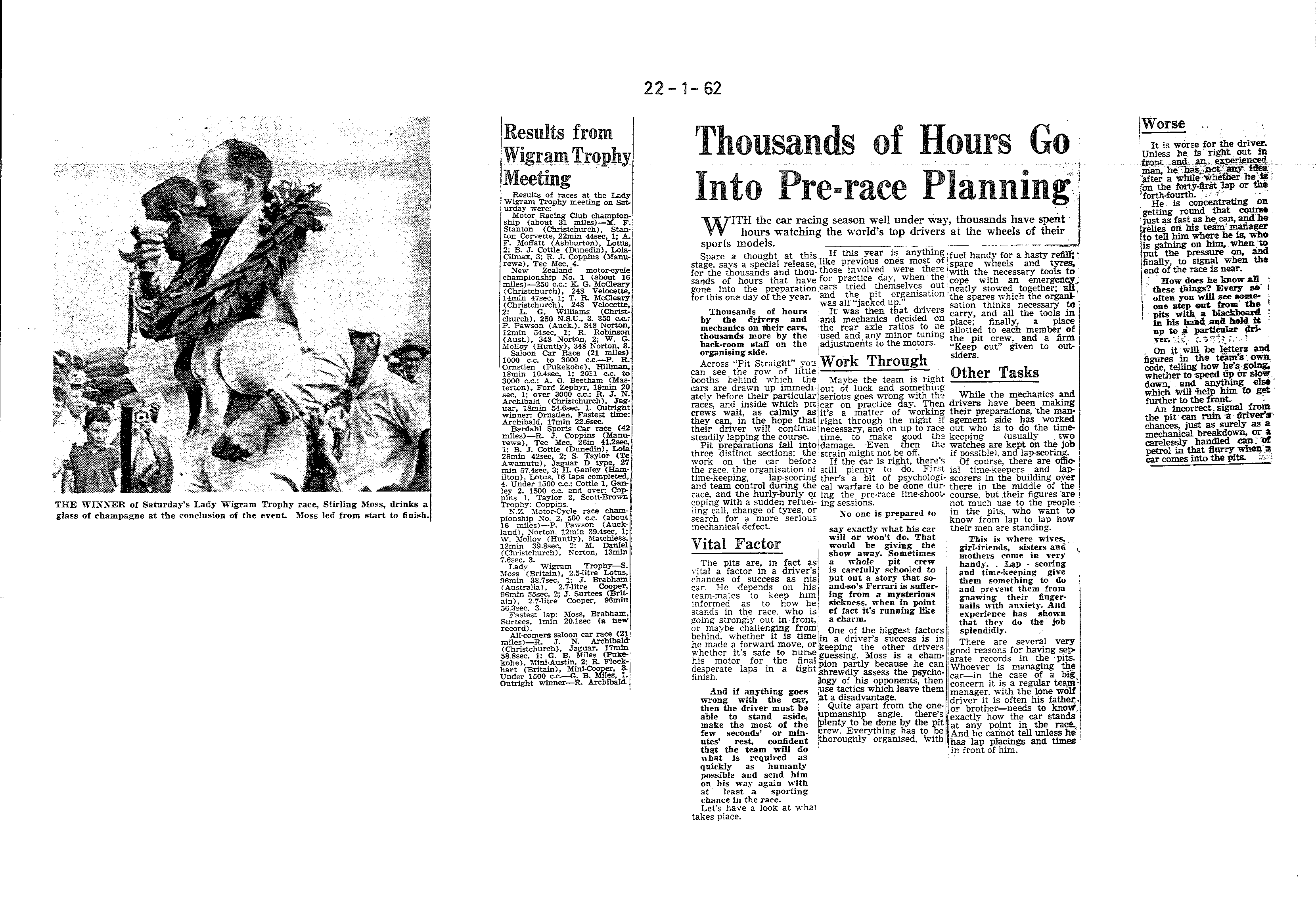 Scan of the clipping page, 22 January 1962
