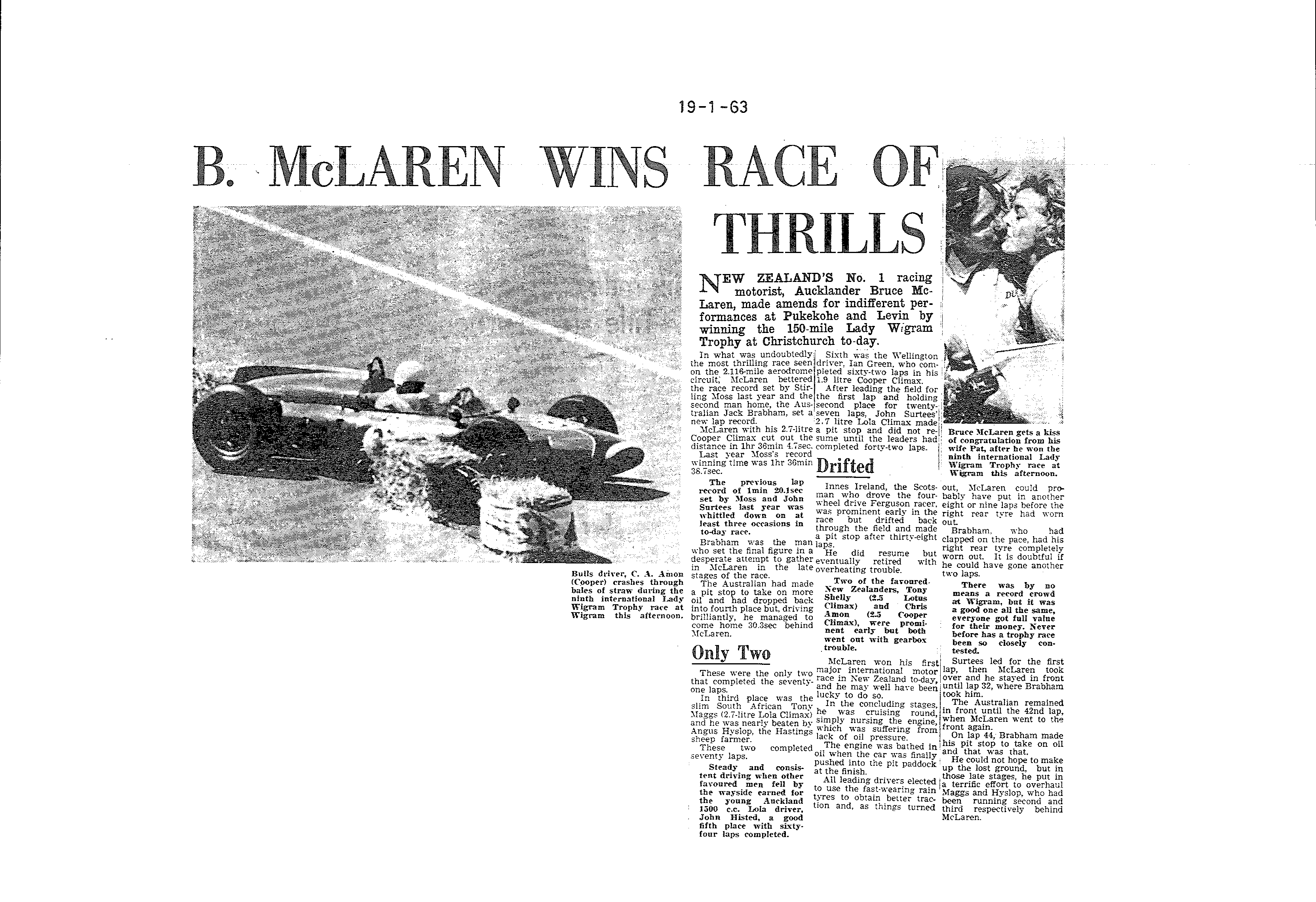 Scan of the clipping page, 19 January 1963