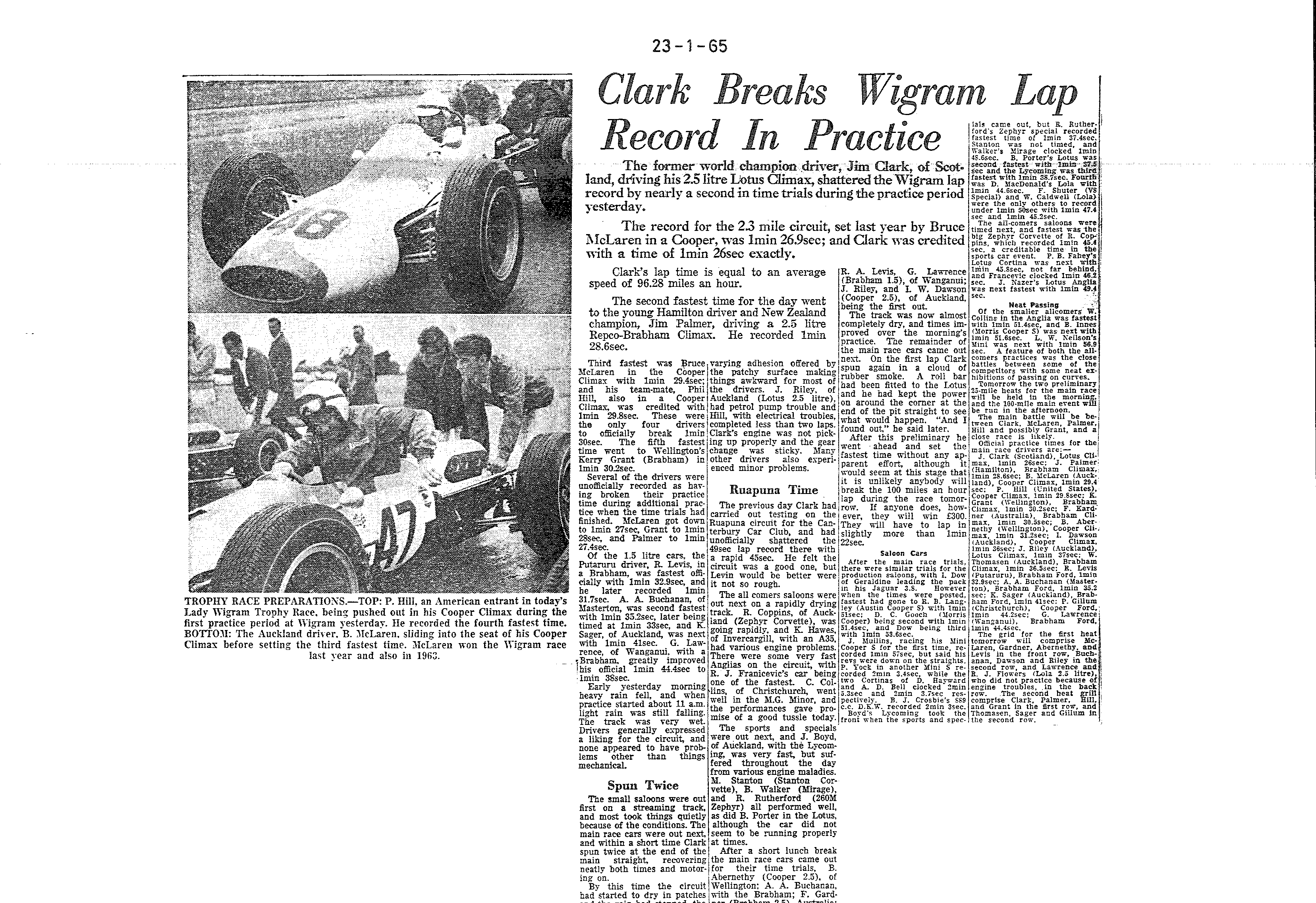 Scan of the clipping page, 23 January 1965