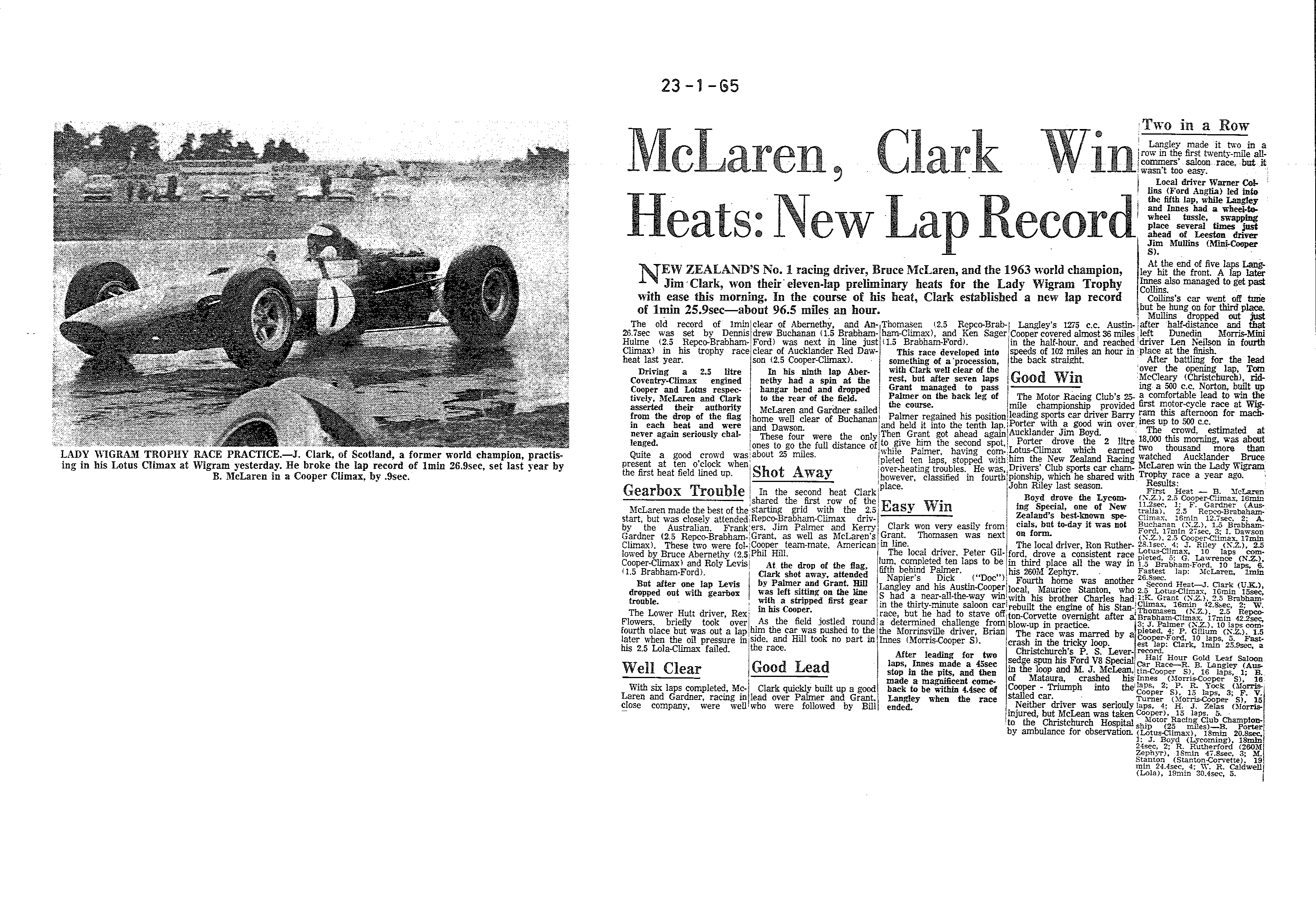 Scan of the clipping page, 23 January 1965