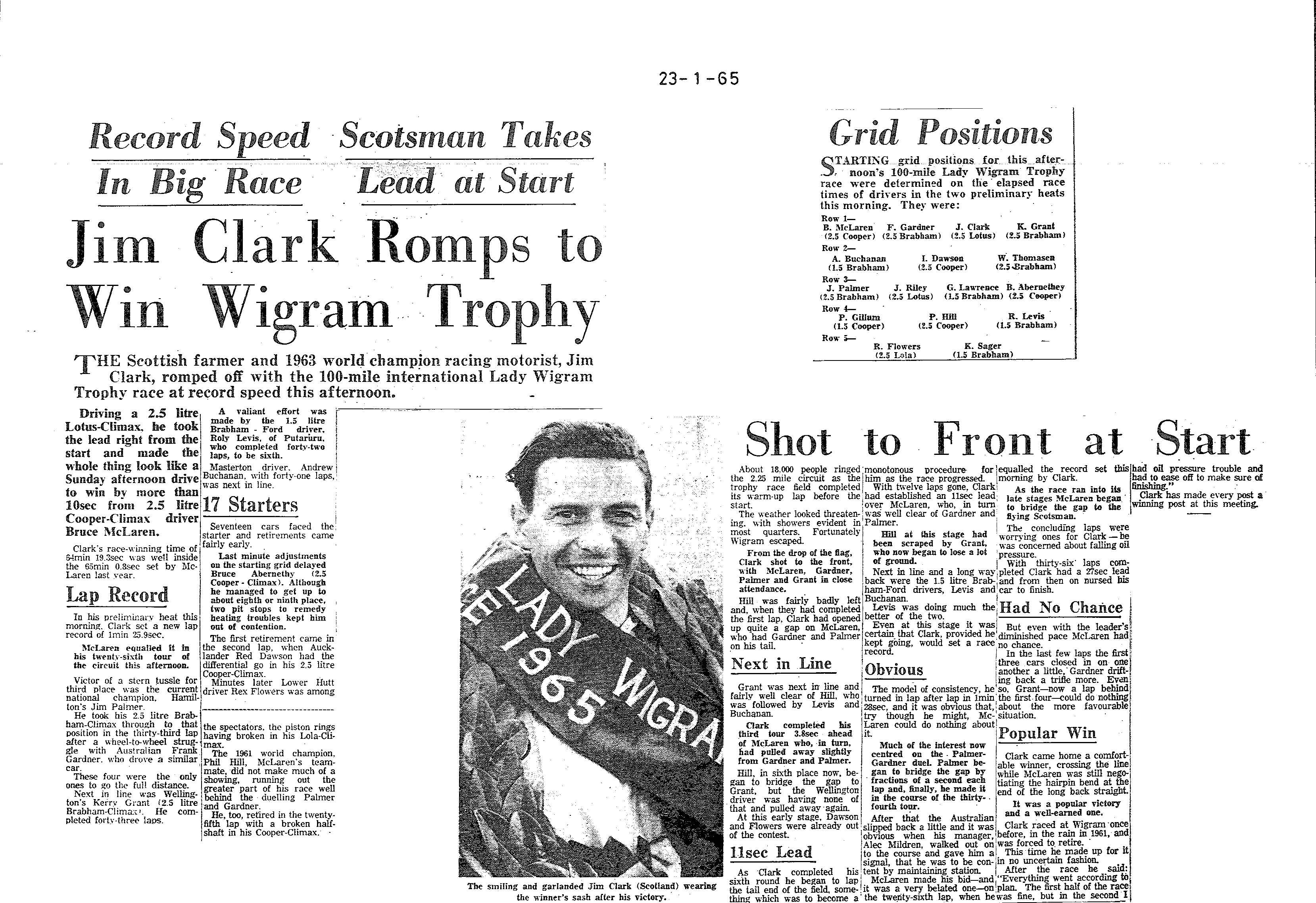 Scan of the clipping page, 23 January 1965