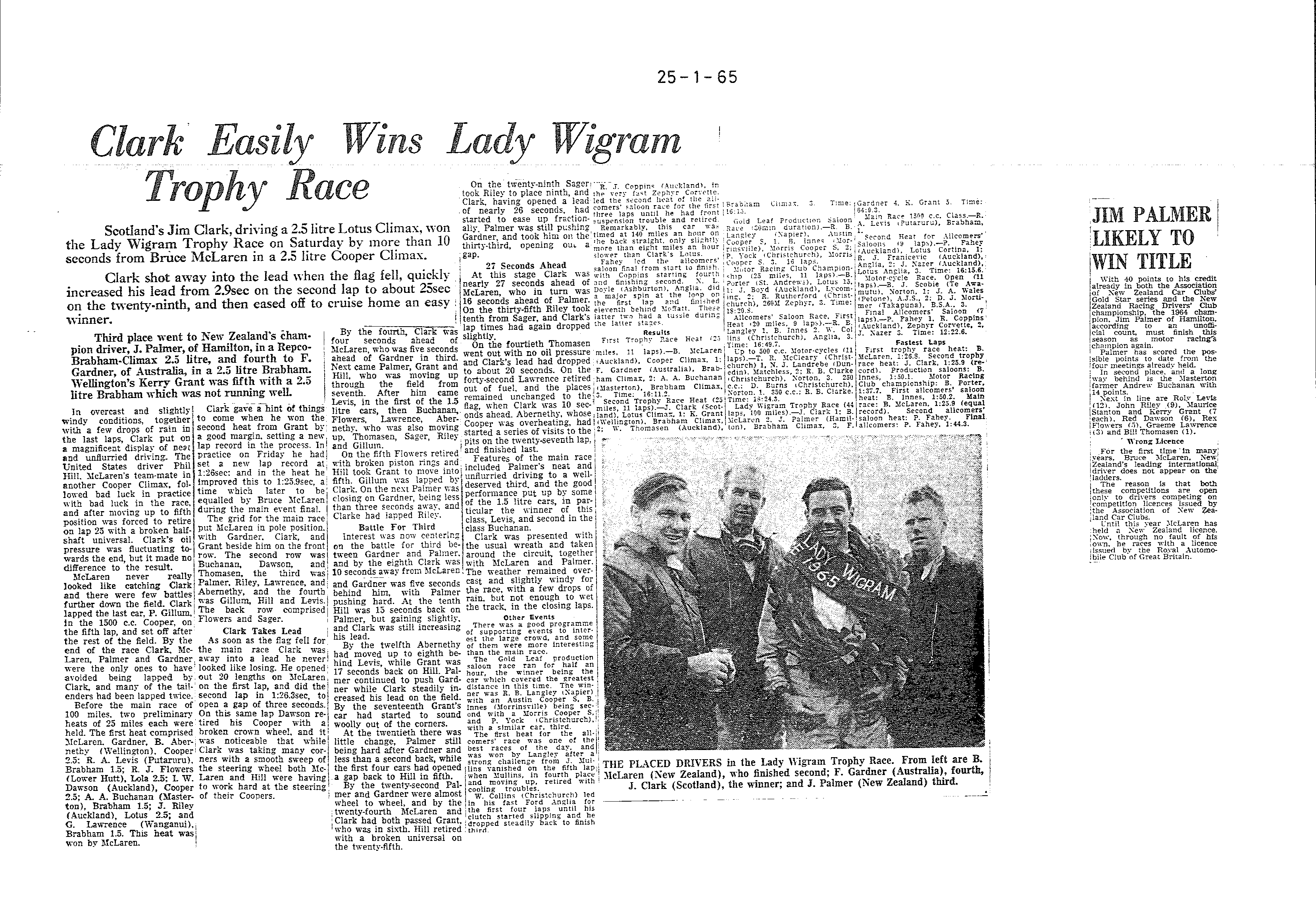 Scan of the clipping page, 25 January 1965