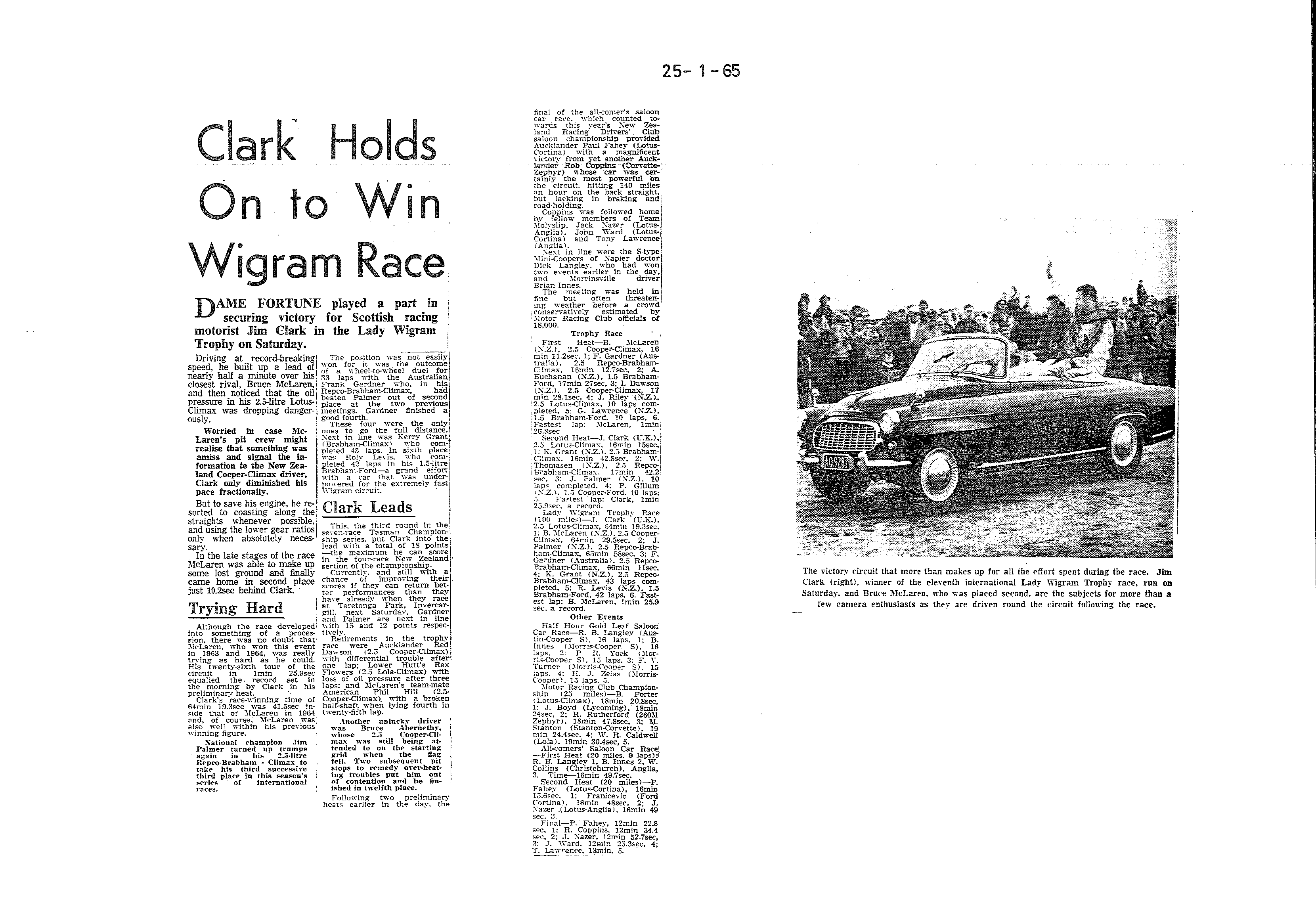 Scan of the clipping page, 25 January 1965