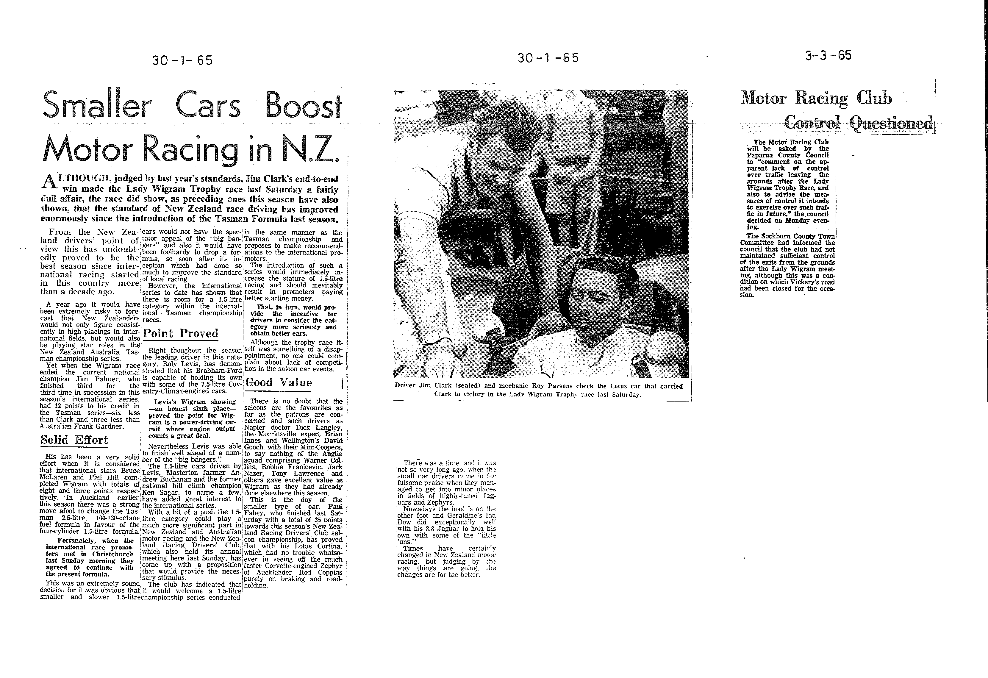 Scan of the clipping page, 30 January 1965