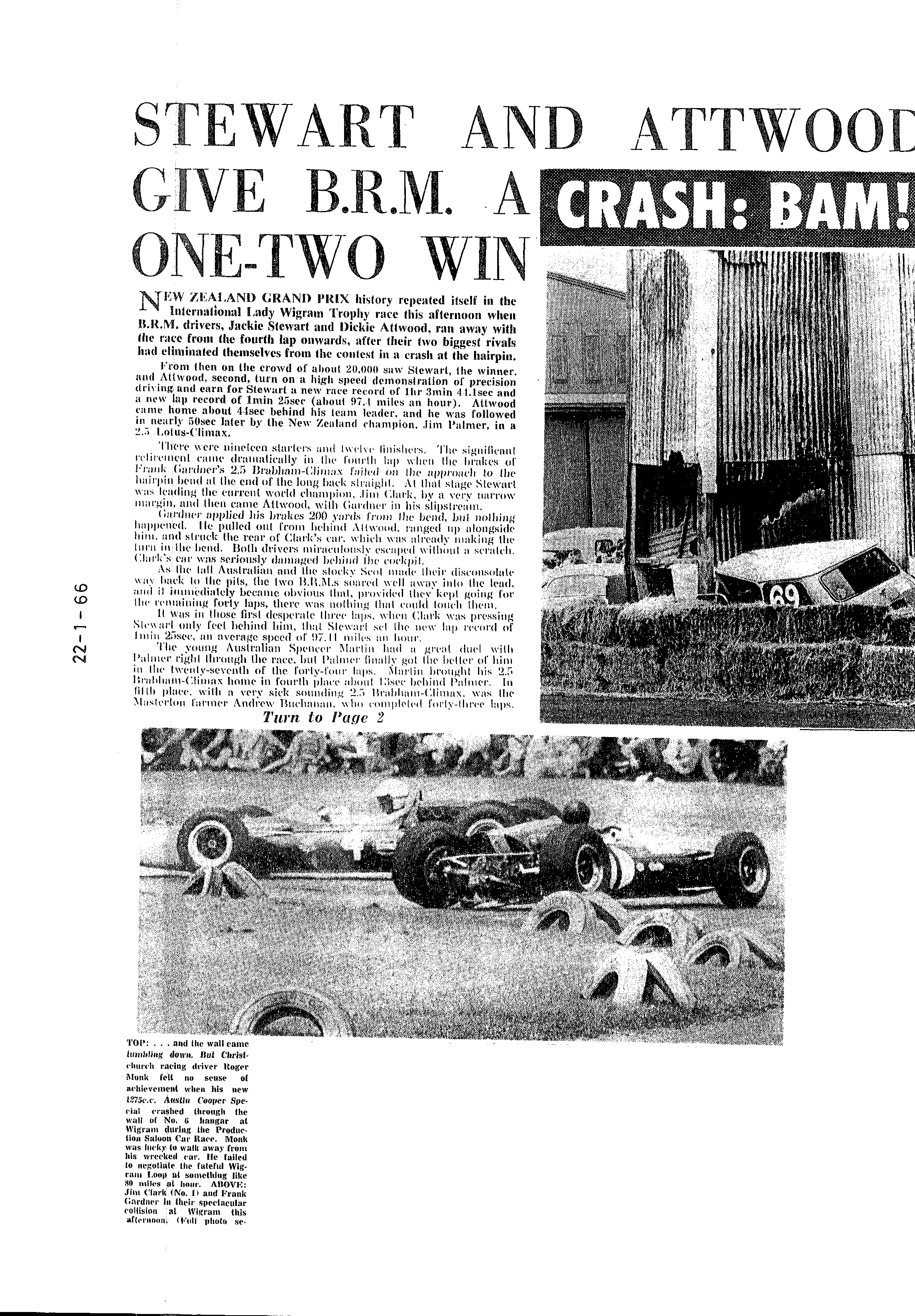 Scan of the clipping page, 22 January 1966
