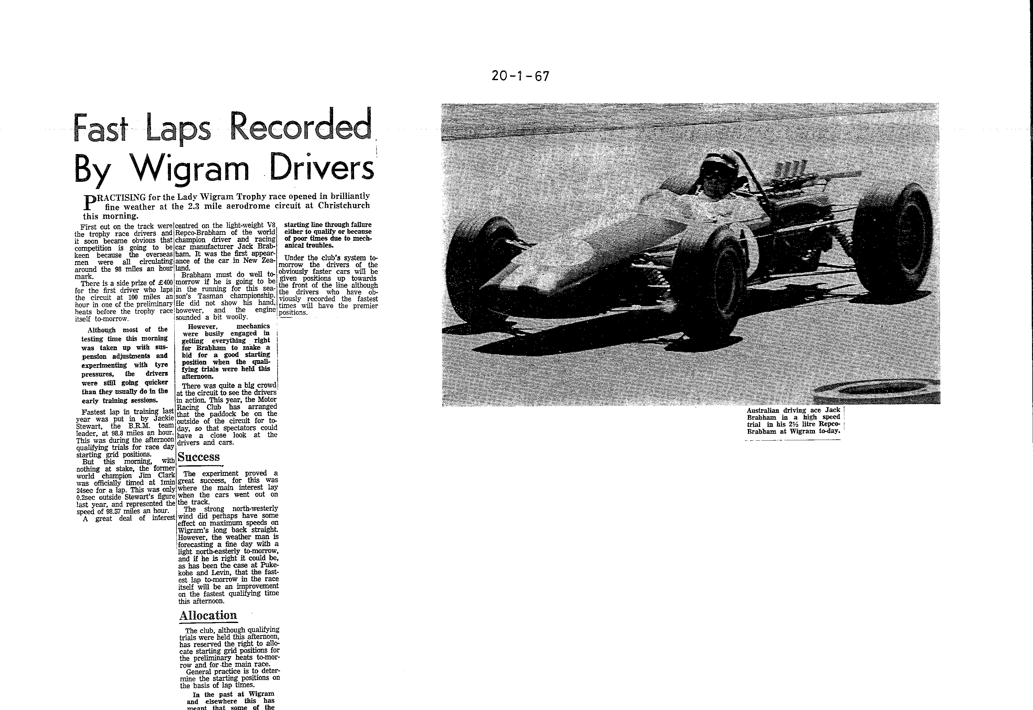 Scan of the clipping page, 20 January 1967