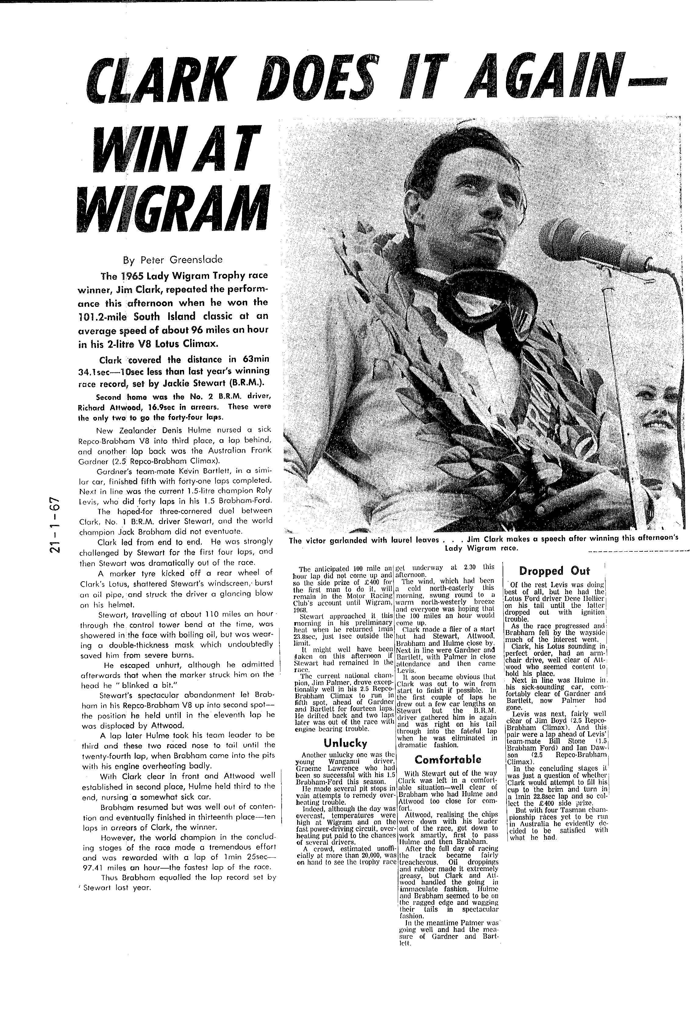 Scan of the clipping page, 21 January 1967
