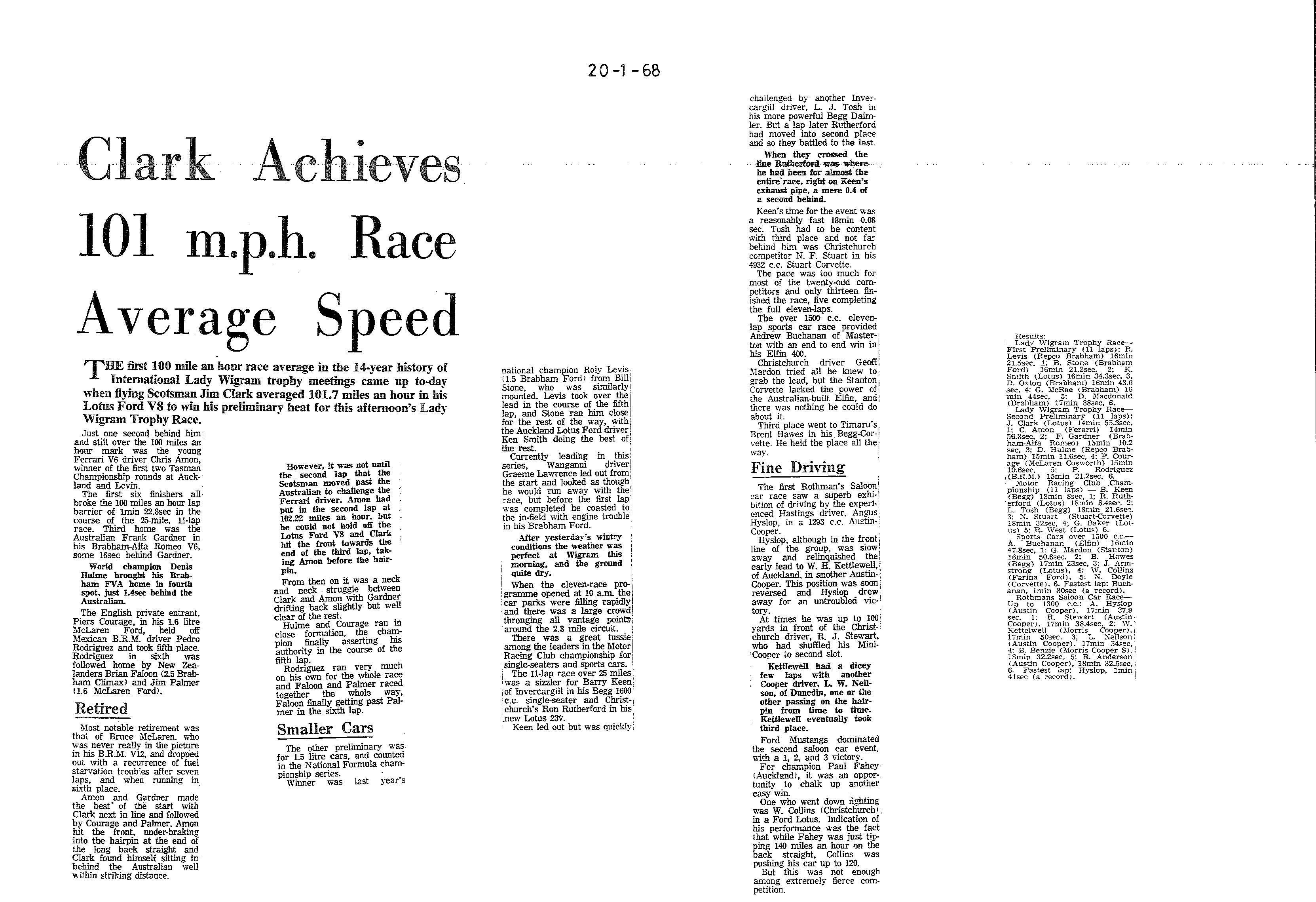 Scan of the clipping page, 20 January 1968