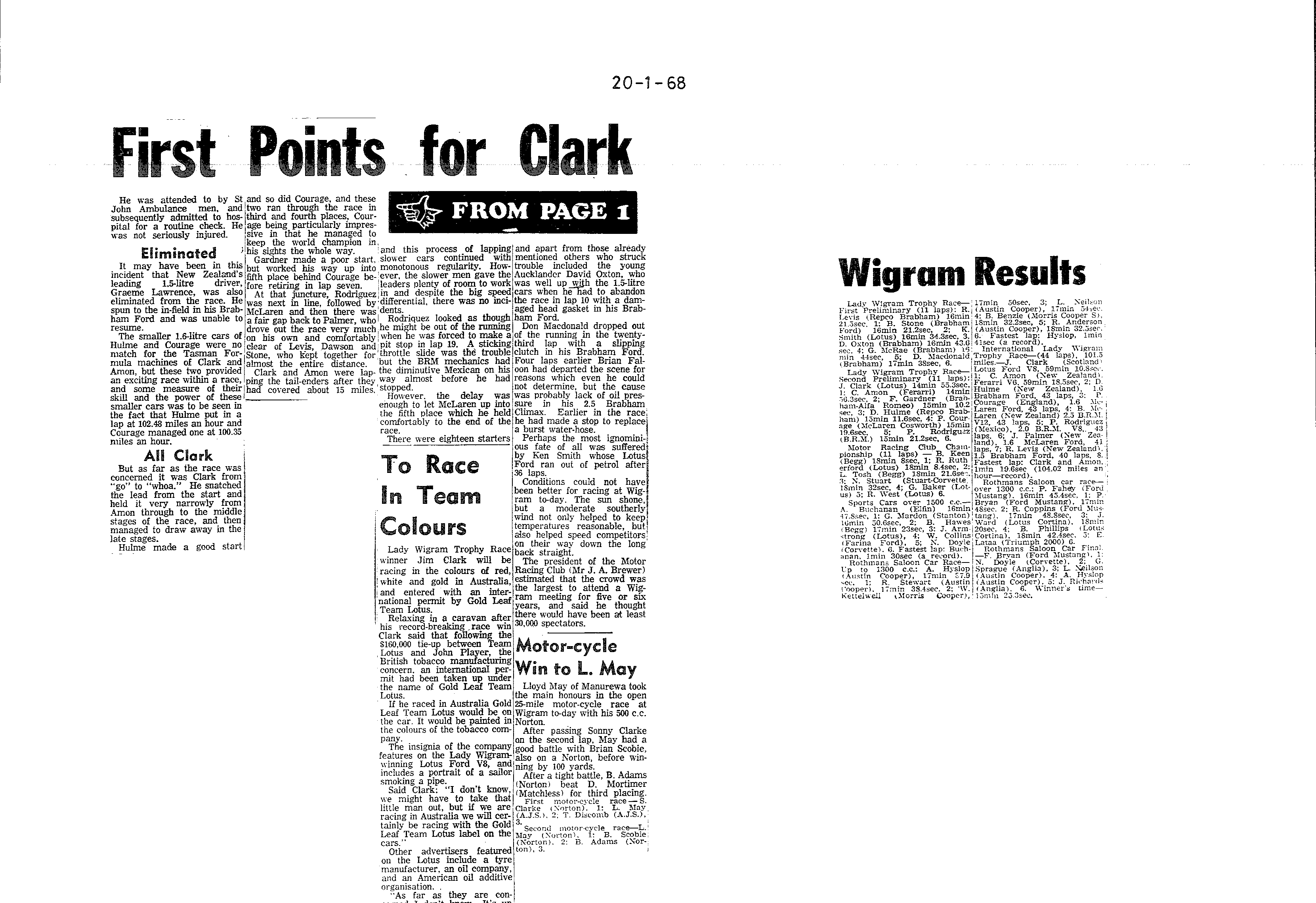 Scan of the clipping page, 20 January 1968