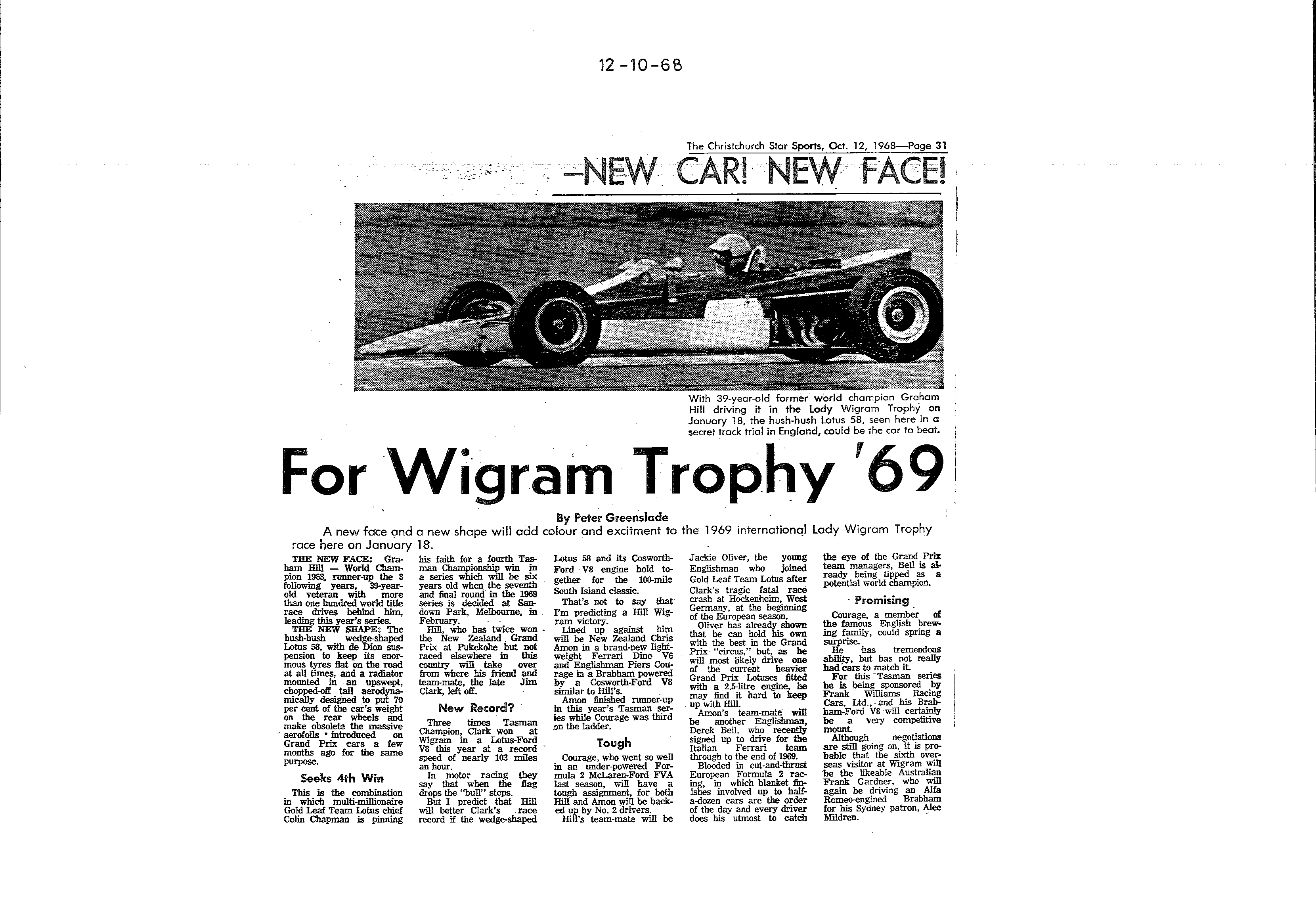 Scan of the clipping page, 12 October 1968