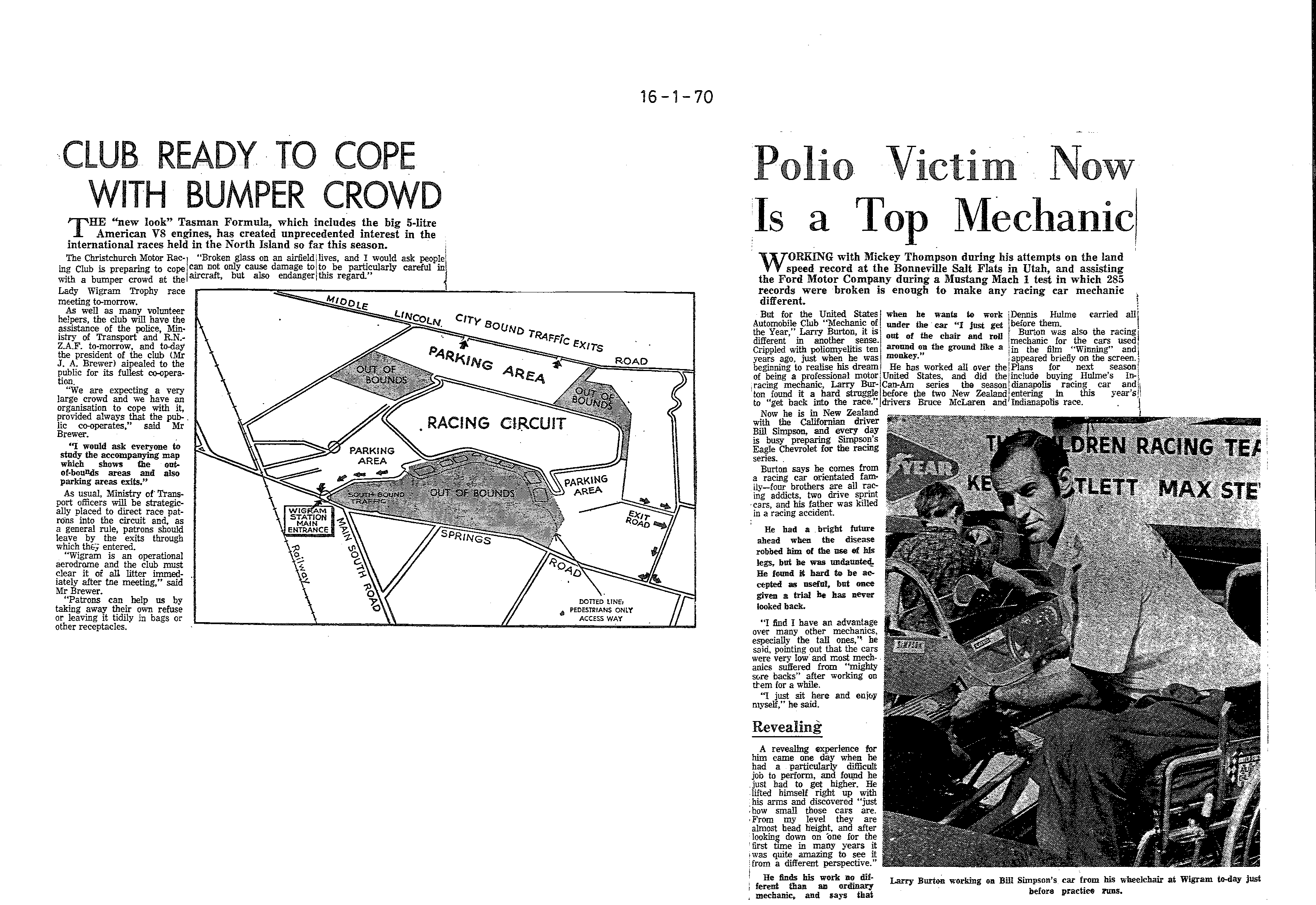 Scan of the clipping page, 16 January 1970
