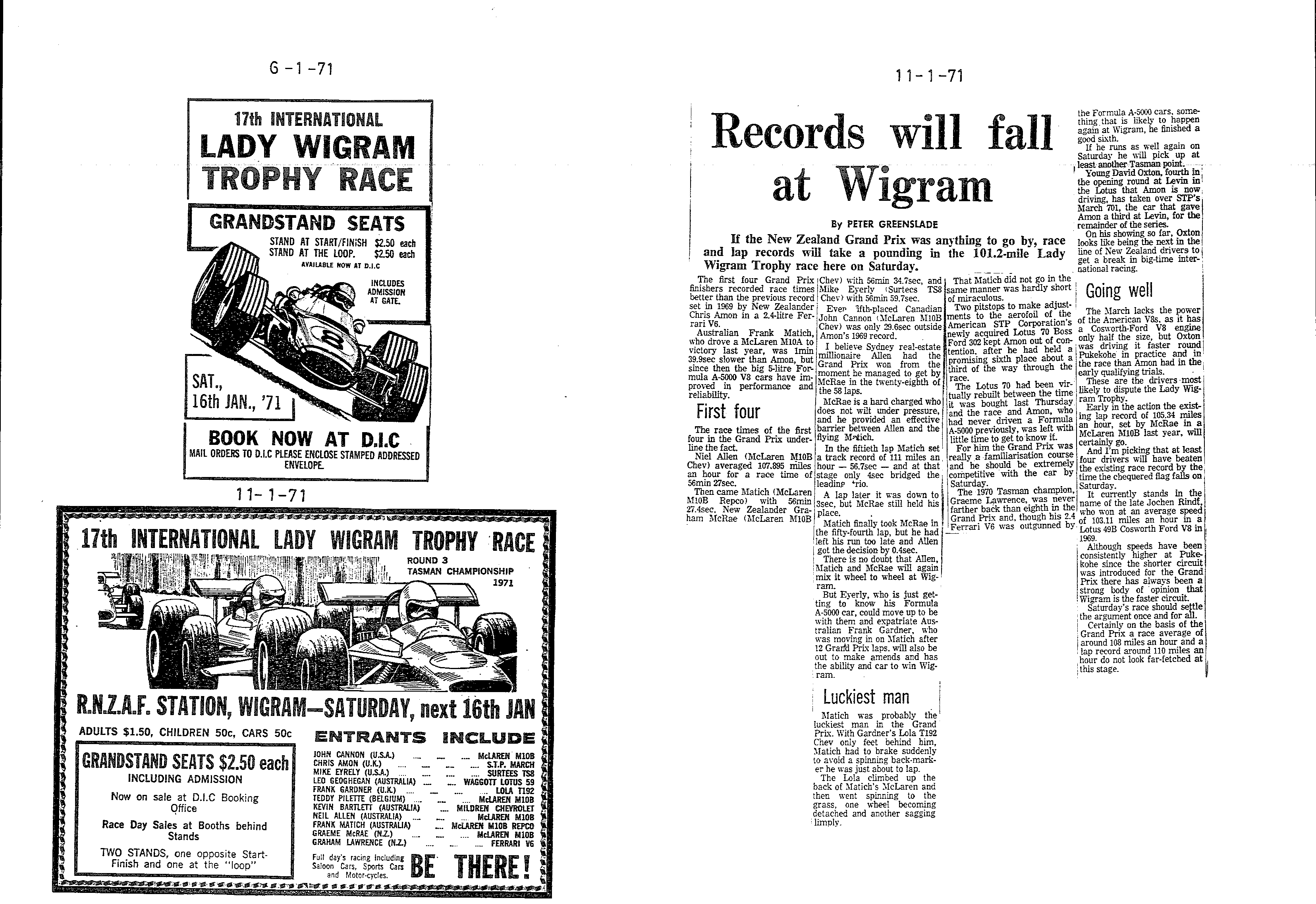 Scan of the clipping page, 6 January 1971